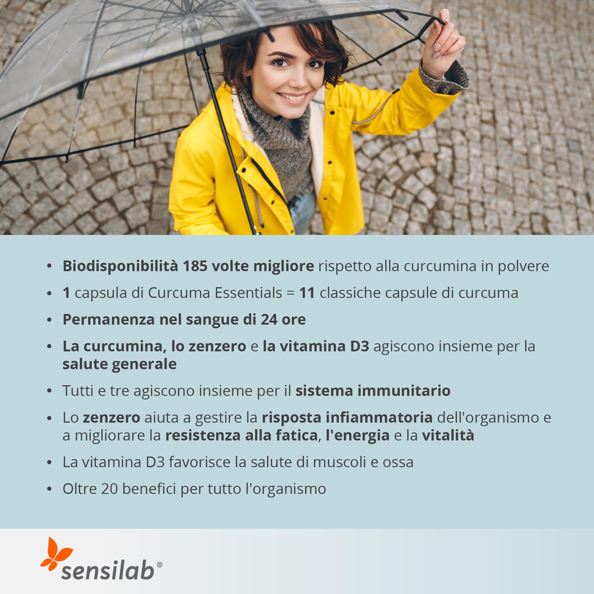 Sensilab Curcuma Forte integratore 60 capsule con vitamina D3