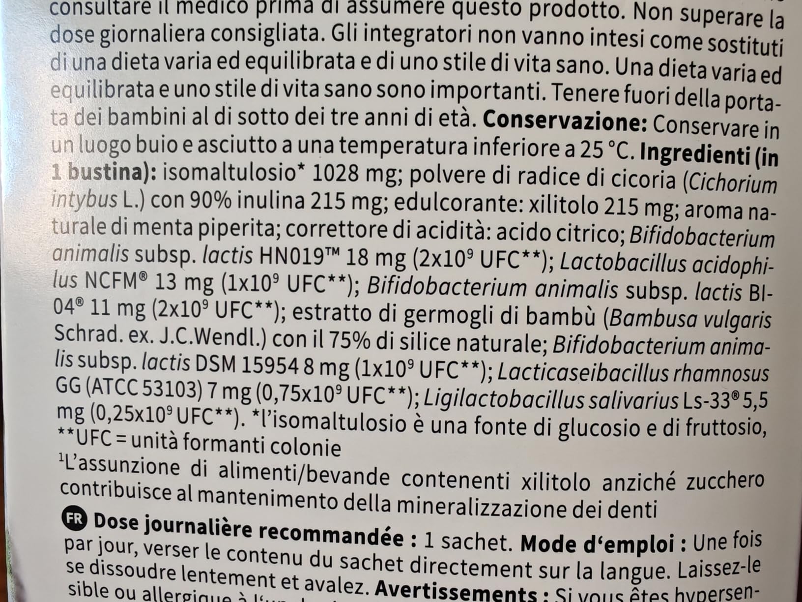 Sensilab Oral Biotic Probiotici Bustine 30 Menta Denti