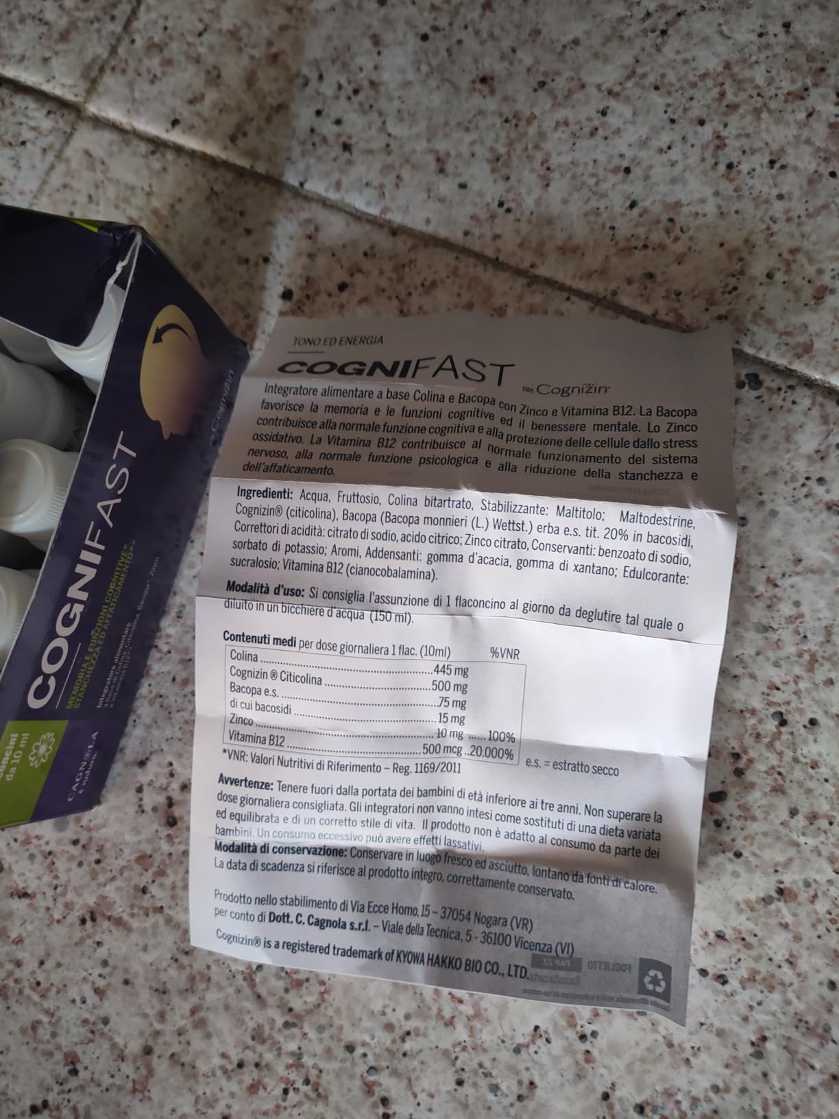 Cagnola Cogniflash integratore memoria 10 flaconi x 10 ml citicolina