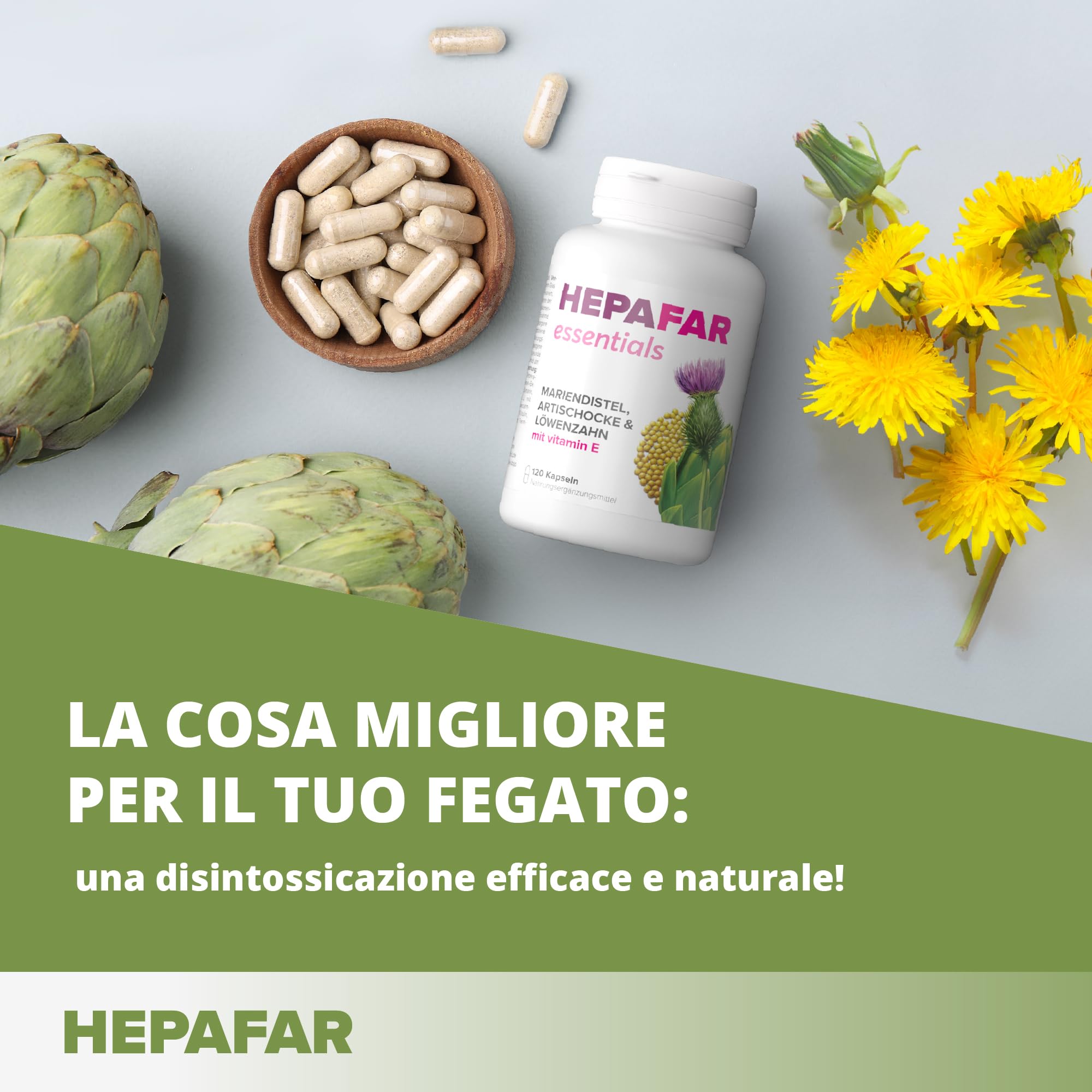 Sensilab Hepafar Essential integratore 120 capsule al cardo mariano