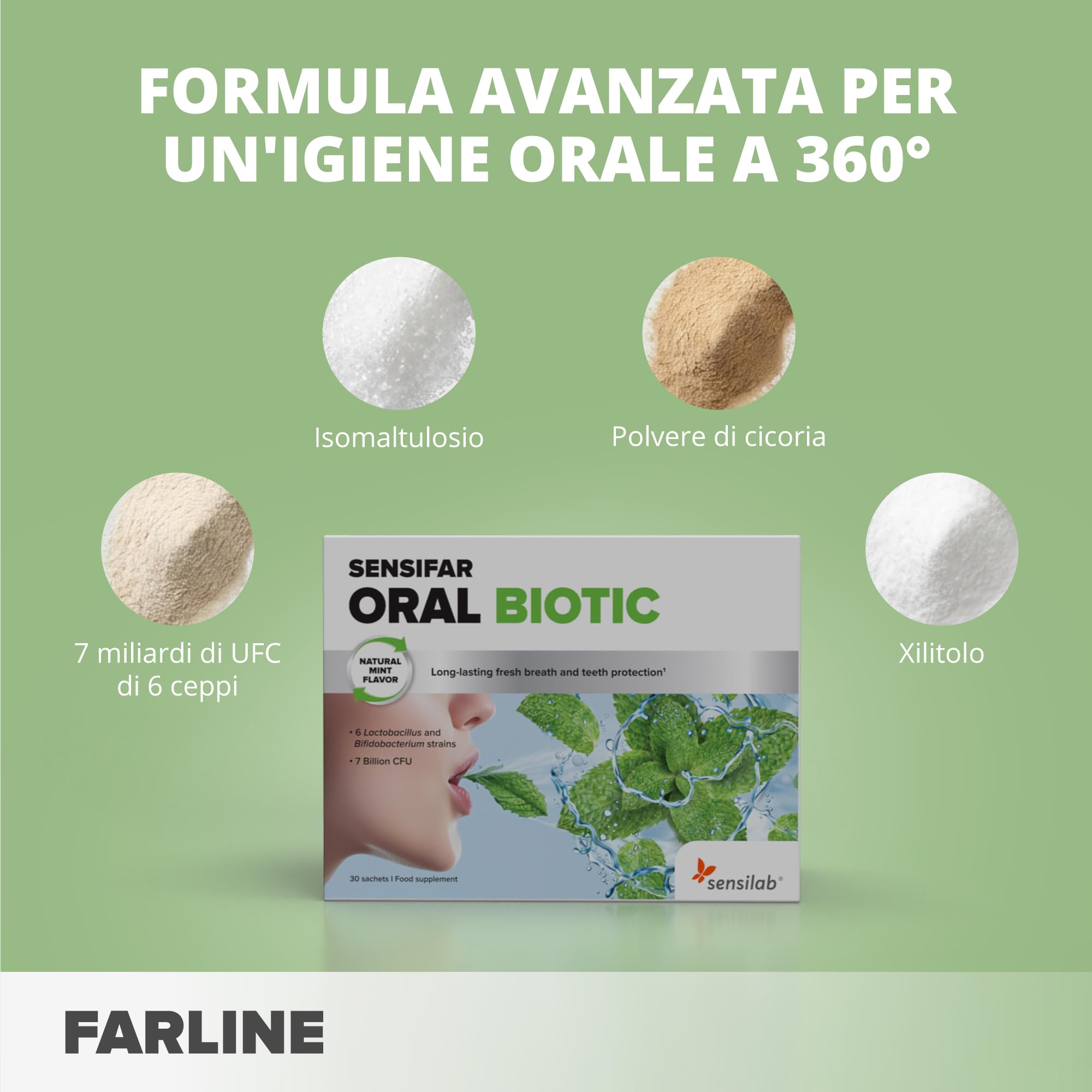 Sensilab Oral Biotic Probiotici Bustine 30 Menta Denti