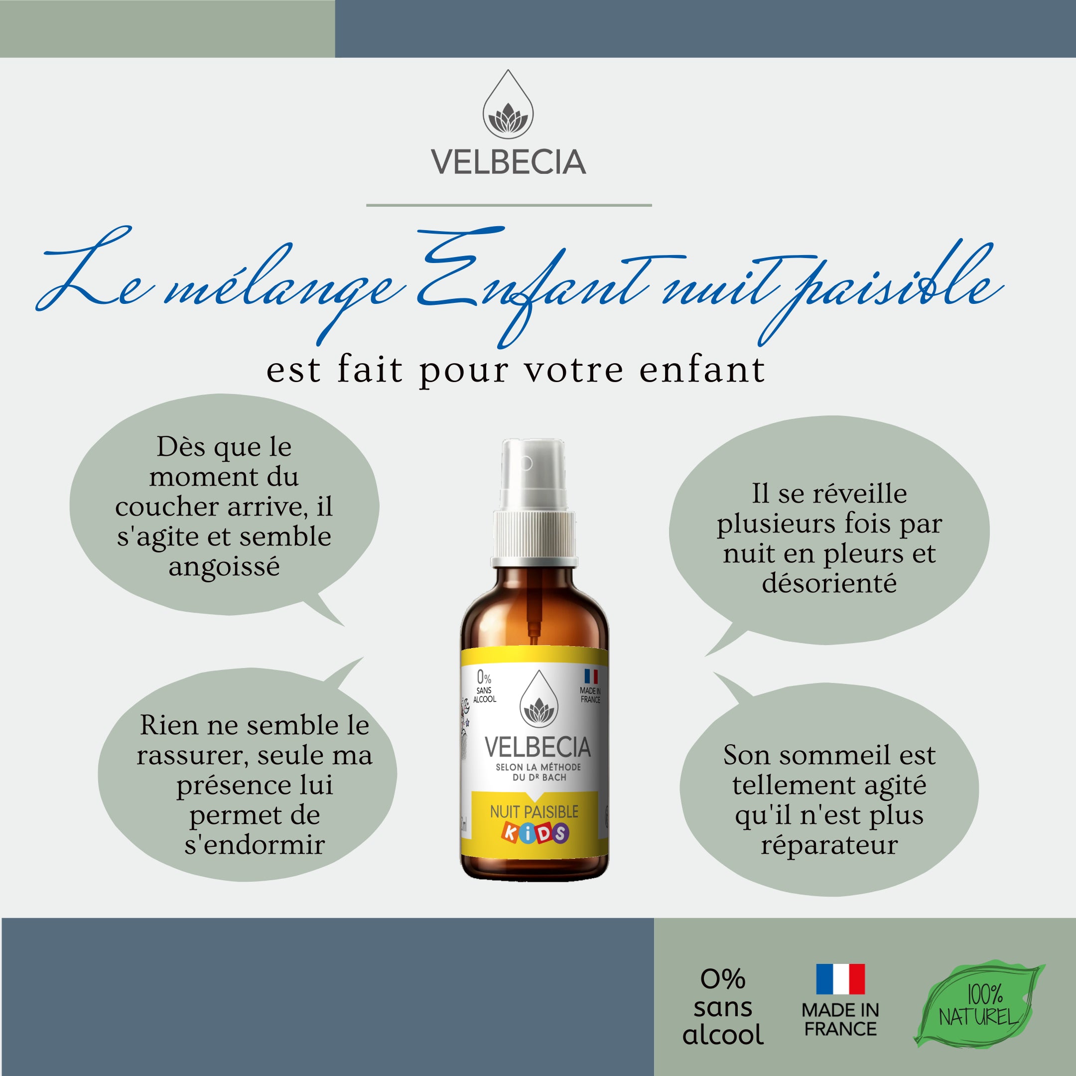 Velbecia Nuit Paisible Kids Fiori di Bach Spray 30ml