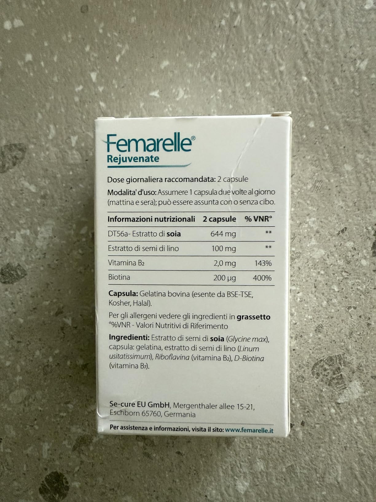 Femarelle Rejuvenate integratore per umore pelle e capelli senza ormoni