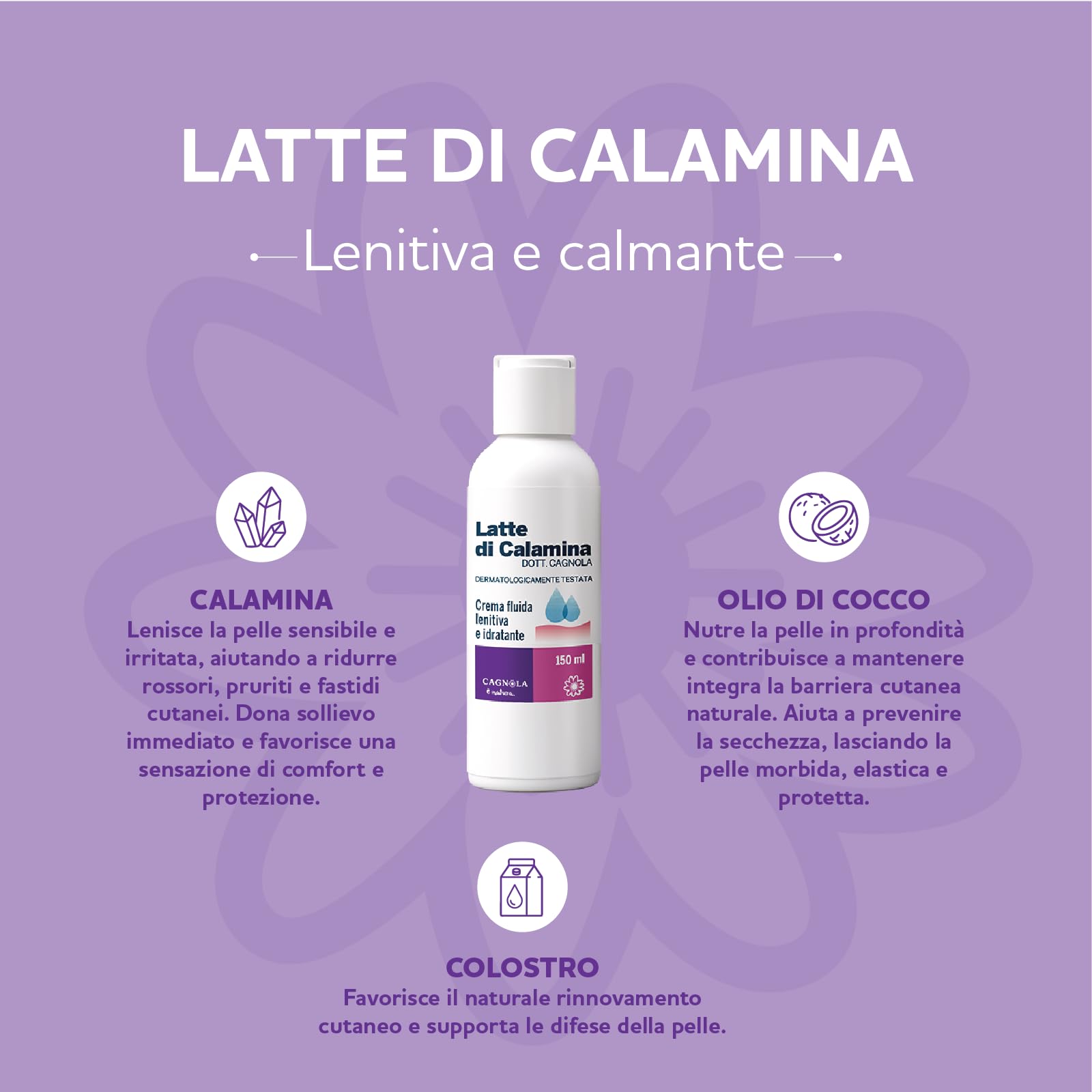 Cagnola Latte di Calamina crema lenitiva 150 ml cocco
