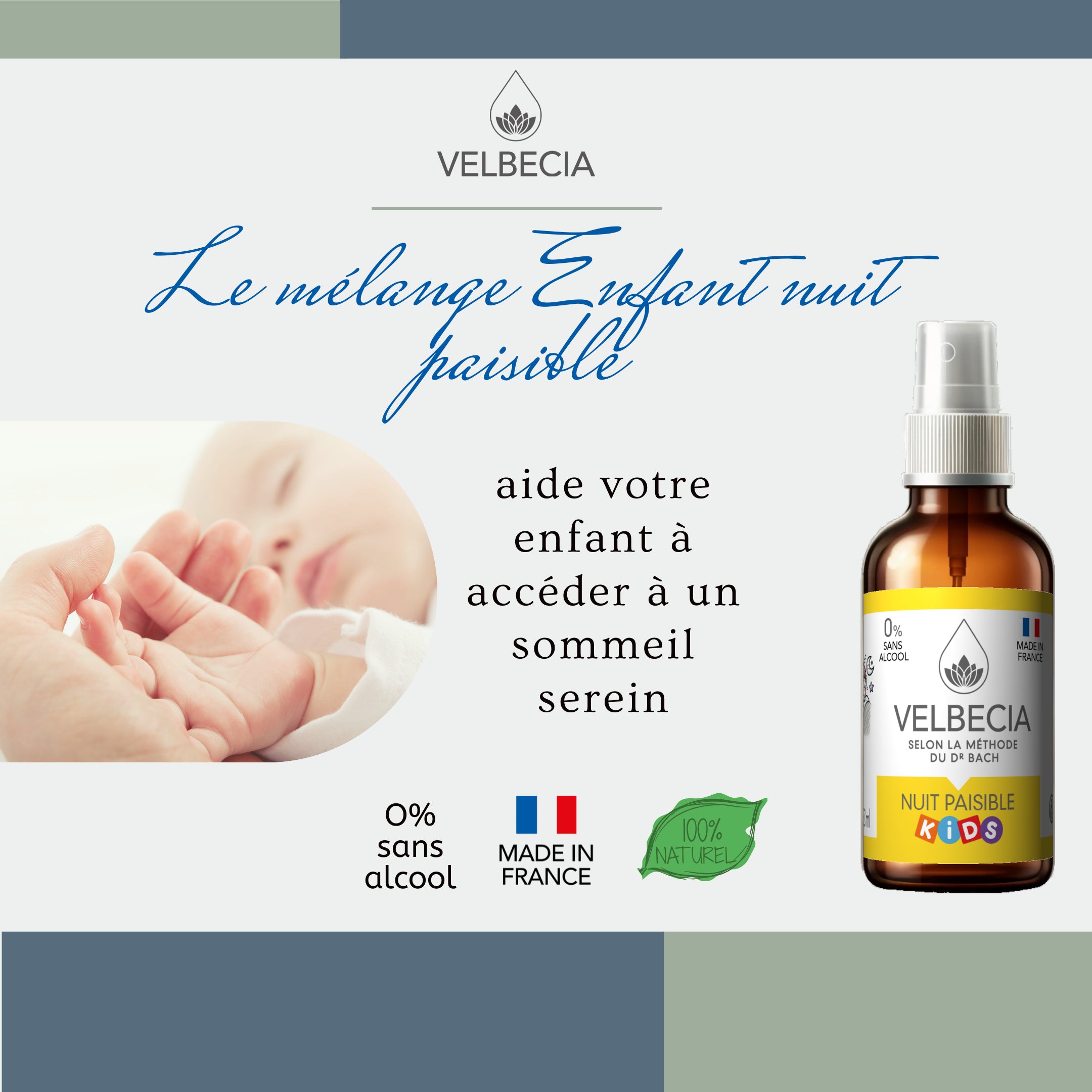 Velbecia Nuit Paisible Kids Fiori di Bach Spray 30ml