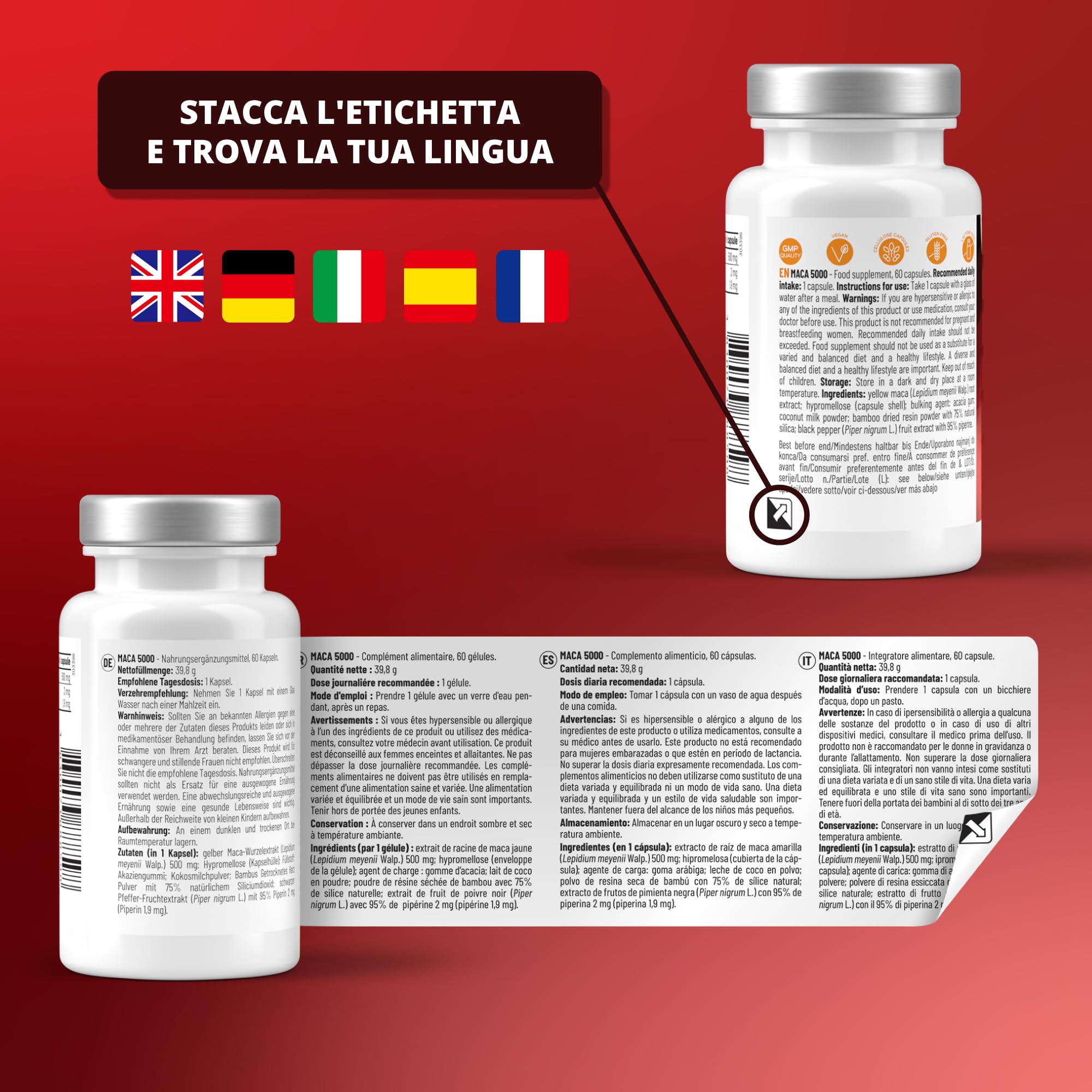 Sensilab Maca 500 mg integratore 60 capsule con pepe nero