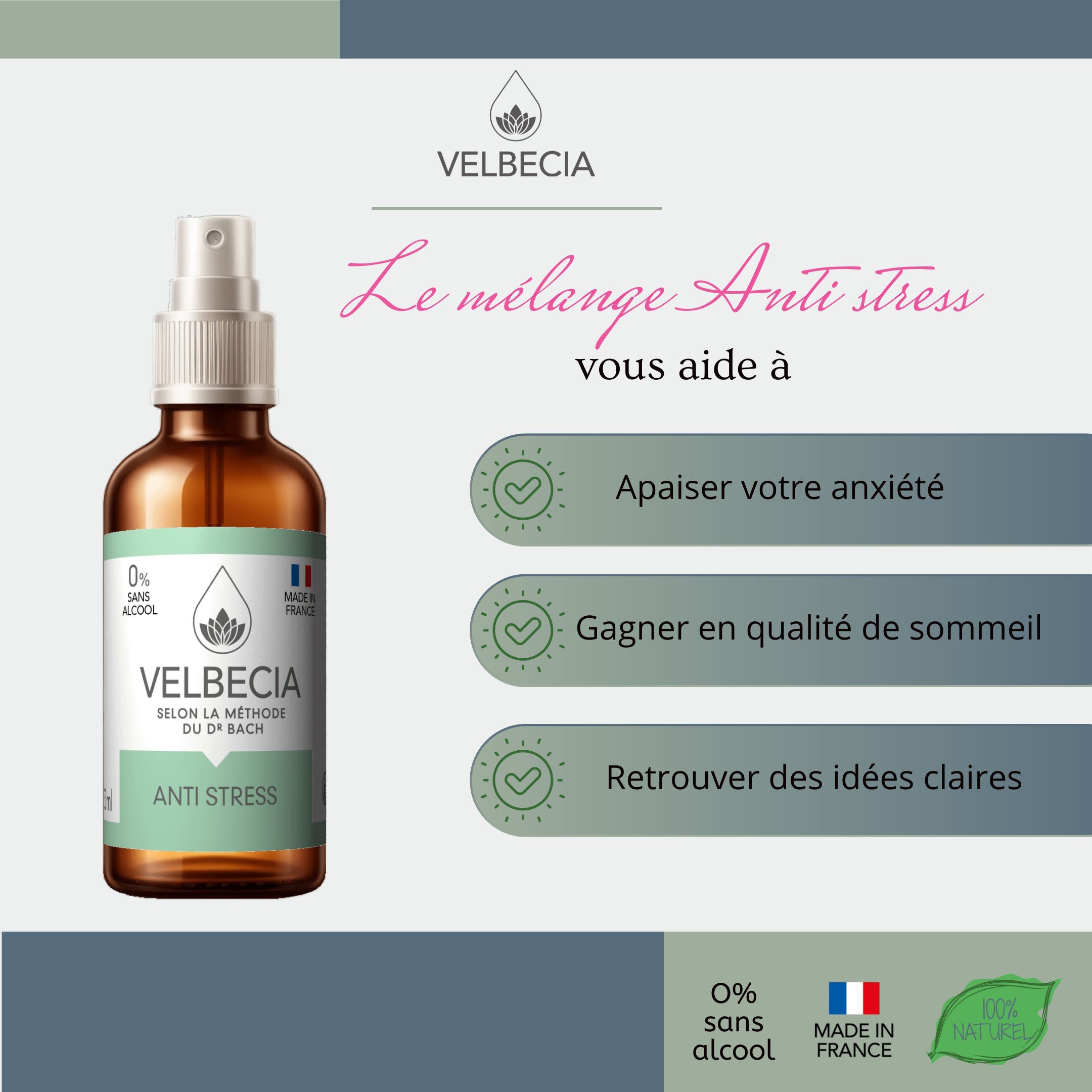 Velbecia Anti Stress Fiori di Bach Spray 30 ml Senza Alcol