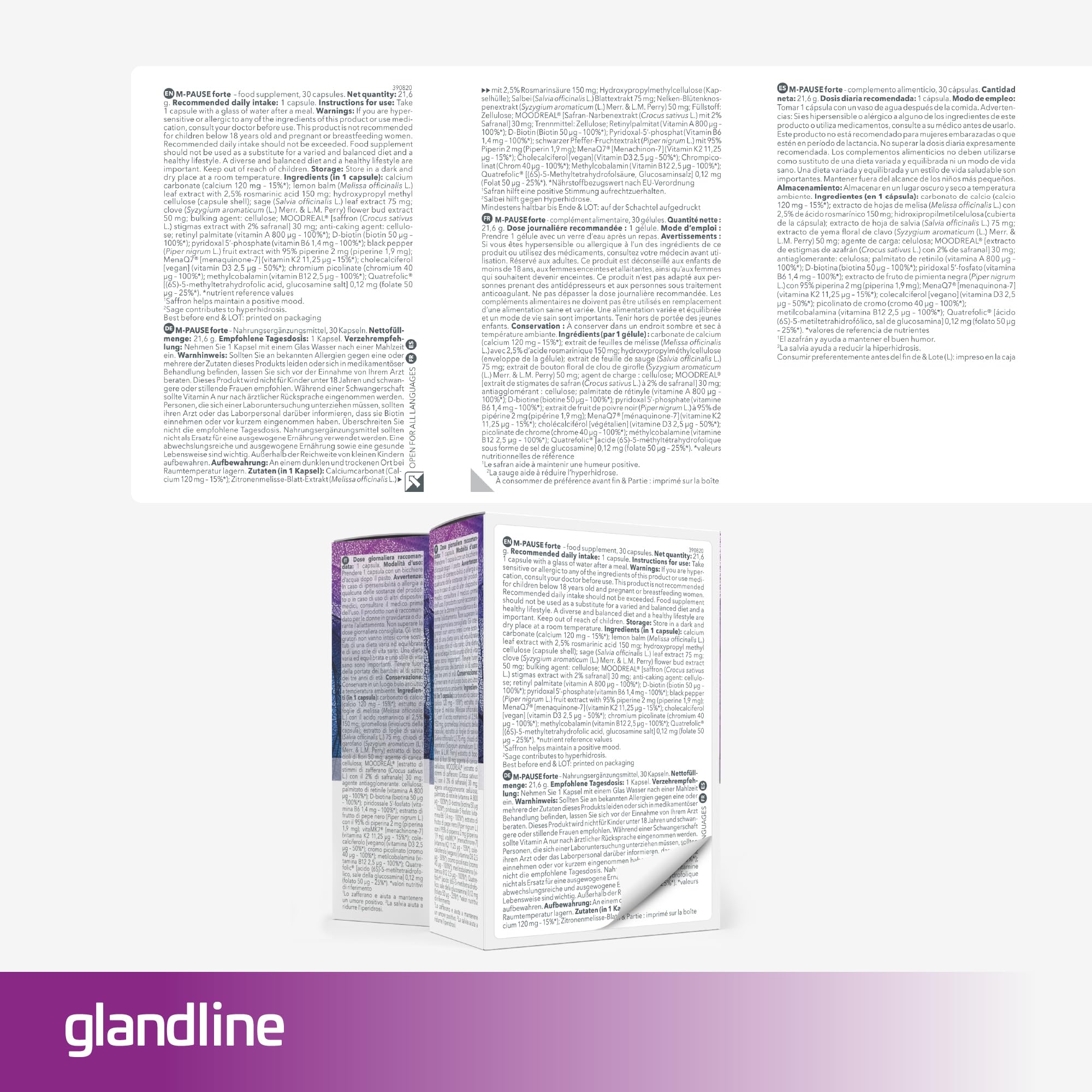 Sensilab Glandline M-Pause Forte Integratore 60 Capsule Menopausa