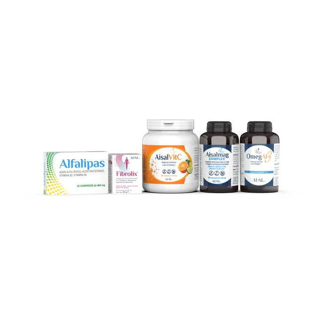 Aisal Bundle 5 integratori magnesio vitamina C omega 3