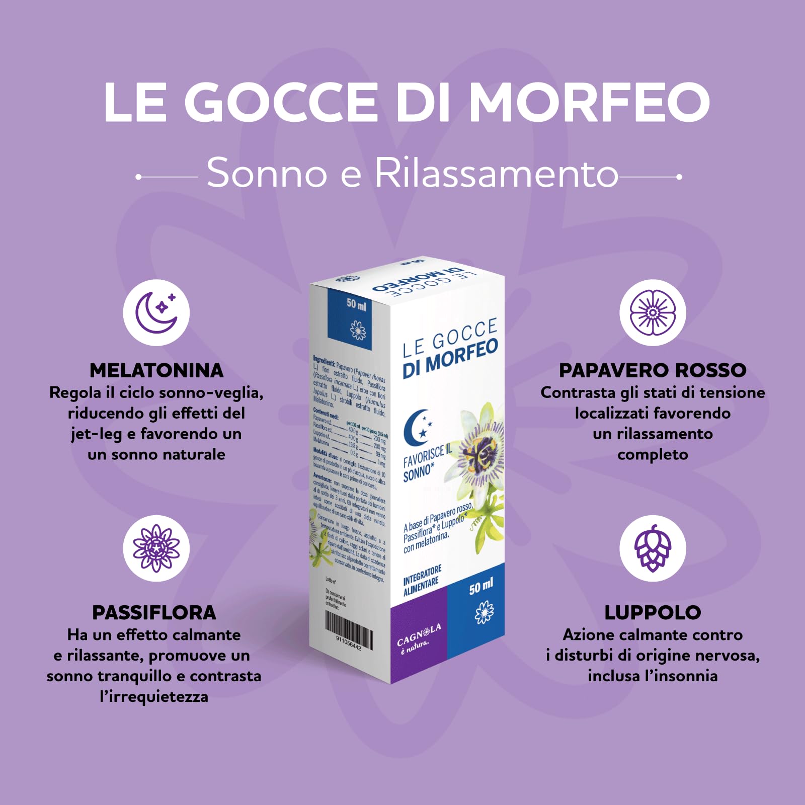 Cagnola Le Gocce di Morfeo Integratore Gocce 50 ml Melatonina