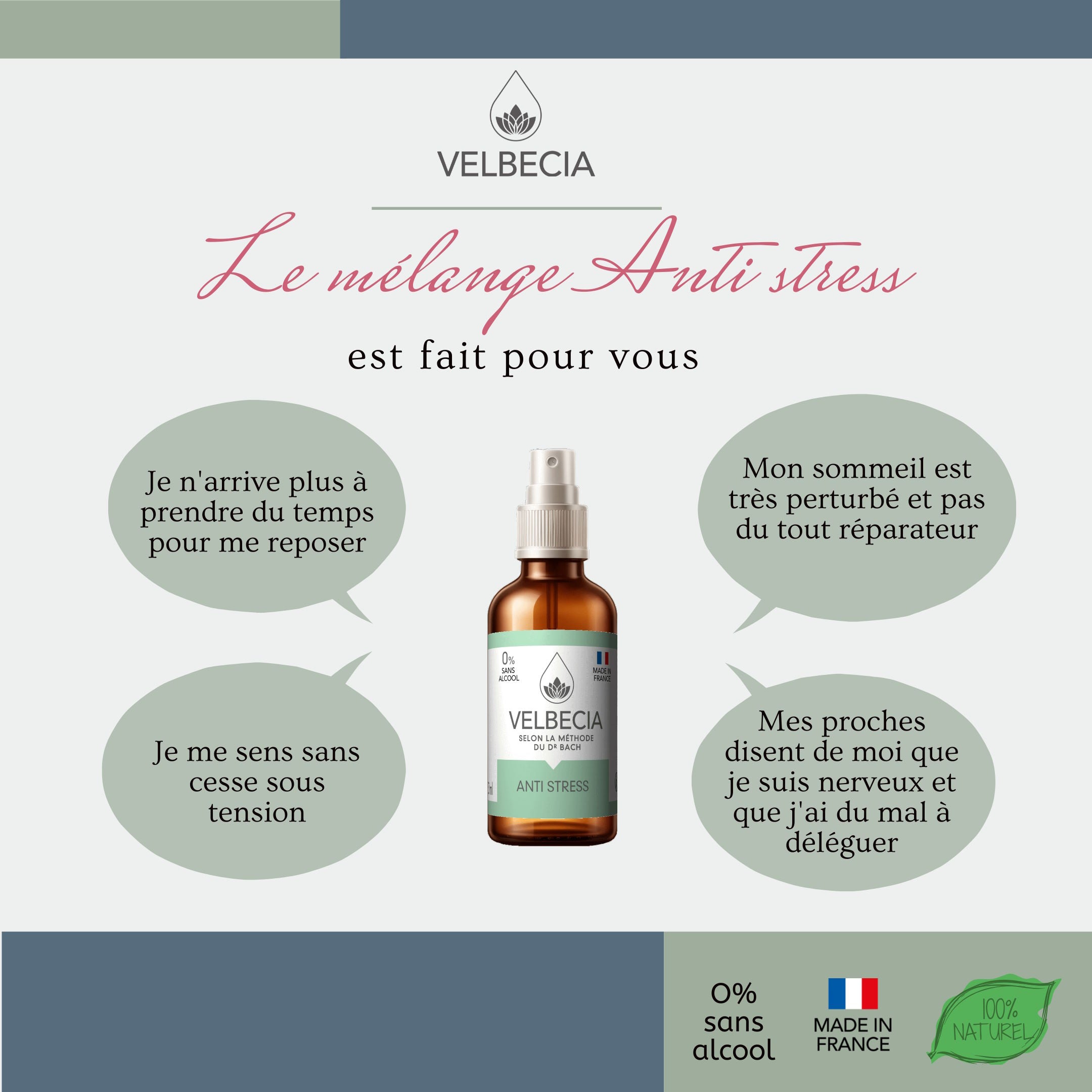 Velbecia Anti Stress Fiori di Bach Spray 30 ml Senza Alcol