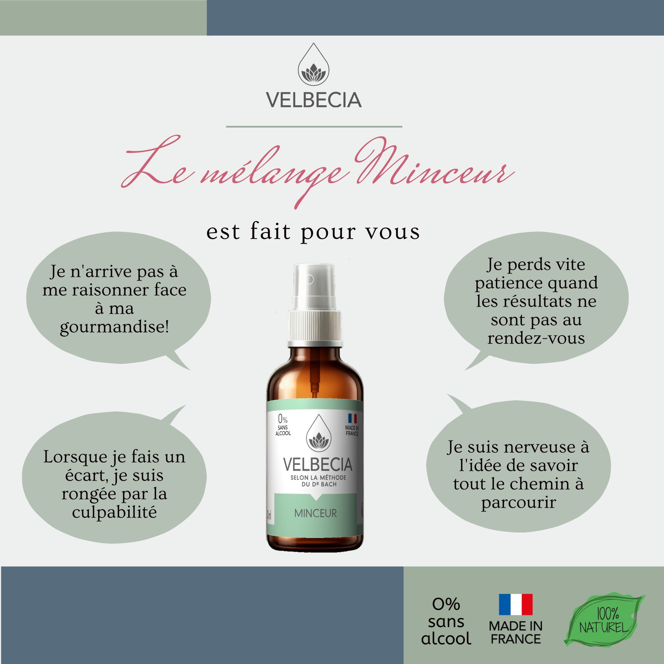 Velbecia Minceur fiori di Bach spray 30 ml senza alcool