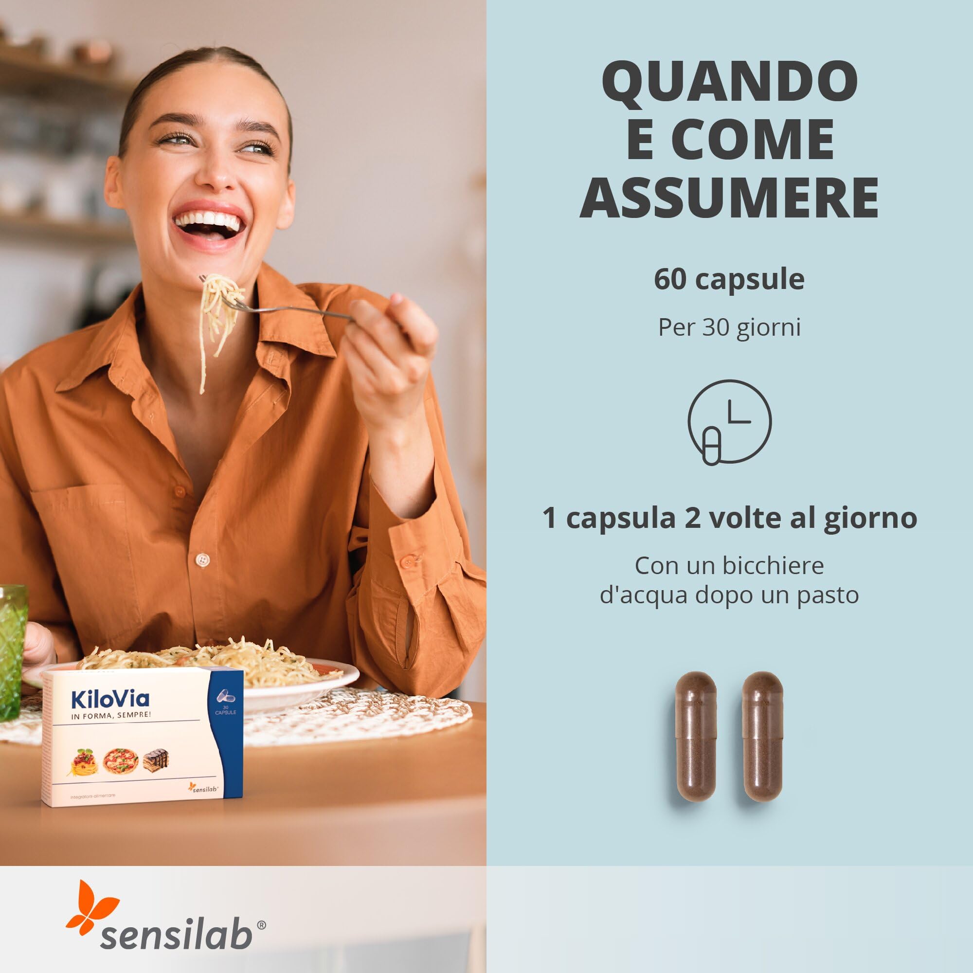 Sensilab KiloVia capsule 60 con alga bruna dopo pasti