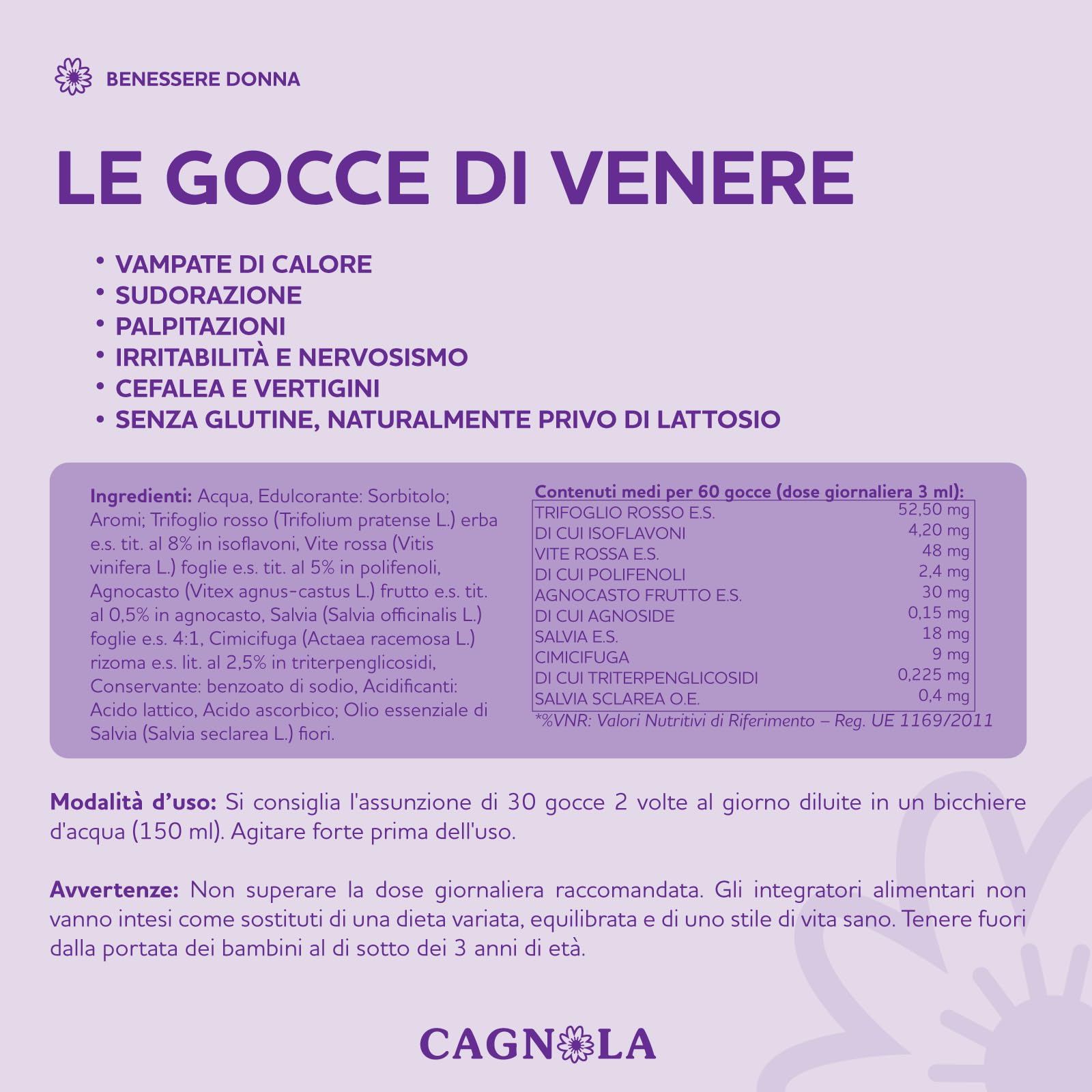 Cagnola Le Gocce di Venere Gocce 50 ml Menopausa