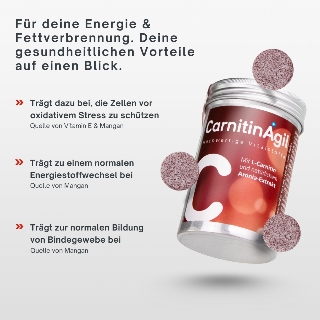 AgilNature CarnitinAgil integratore 35 compresse masticabili aronia