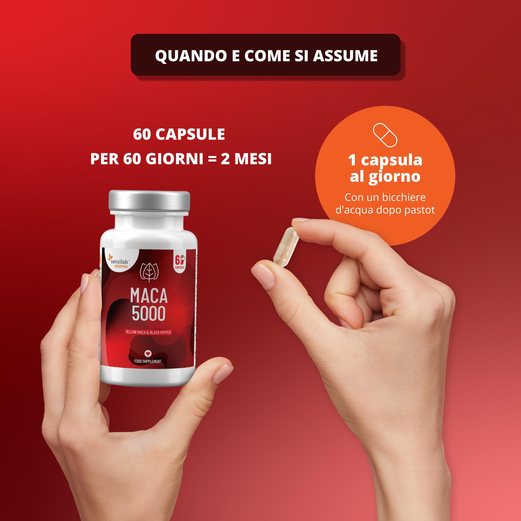 Sensilab Maca 500 mg integratore 60 capsule con pepe nero