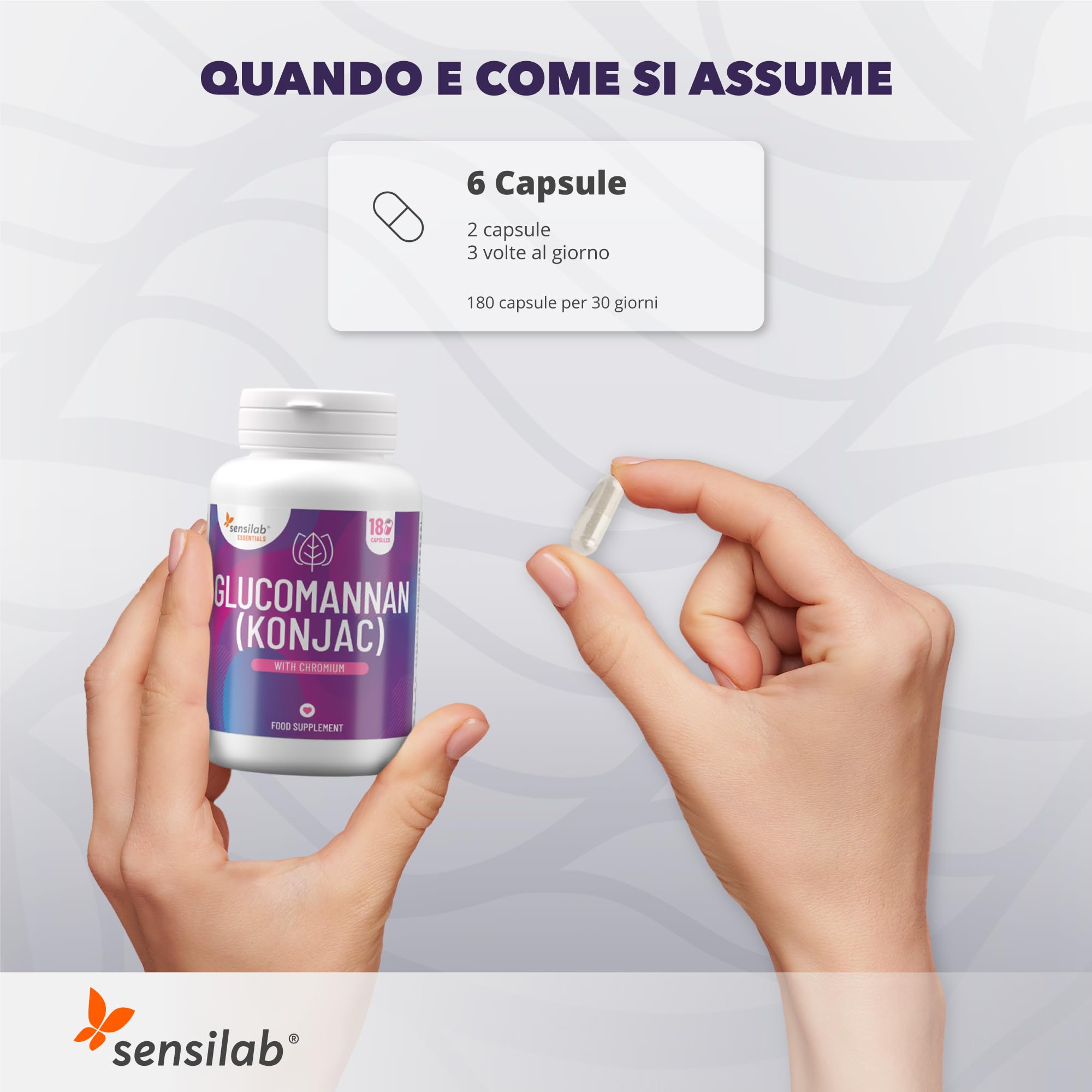 Sensilab Essentials Glucomannano Capsule 180 Konjac Fibre