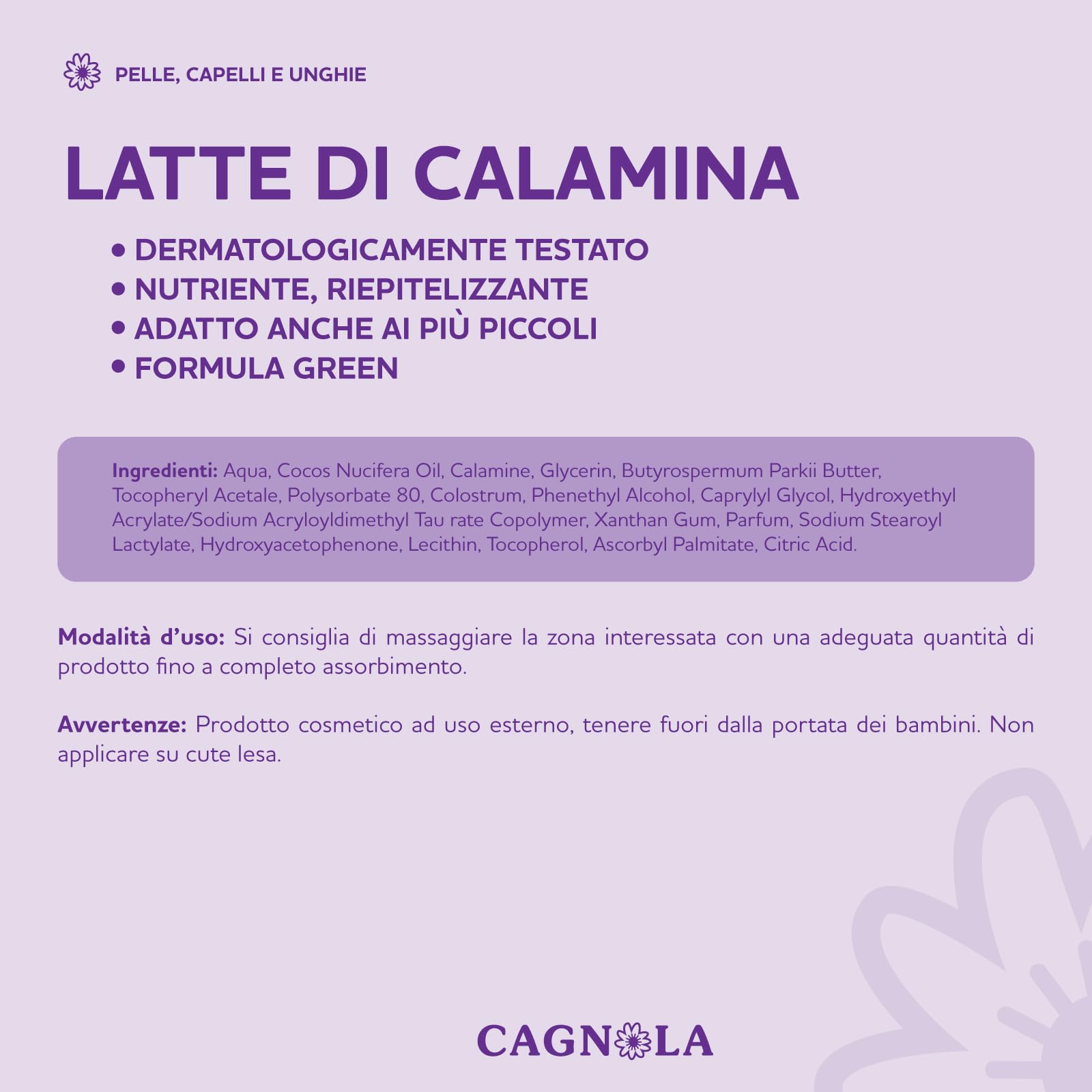 Cagnola Latte di Calamina crema lenitiva 150 ml cocco