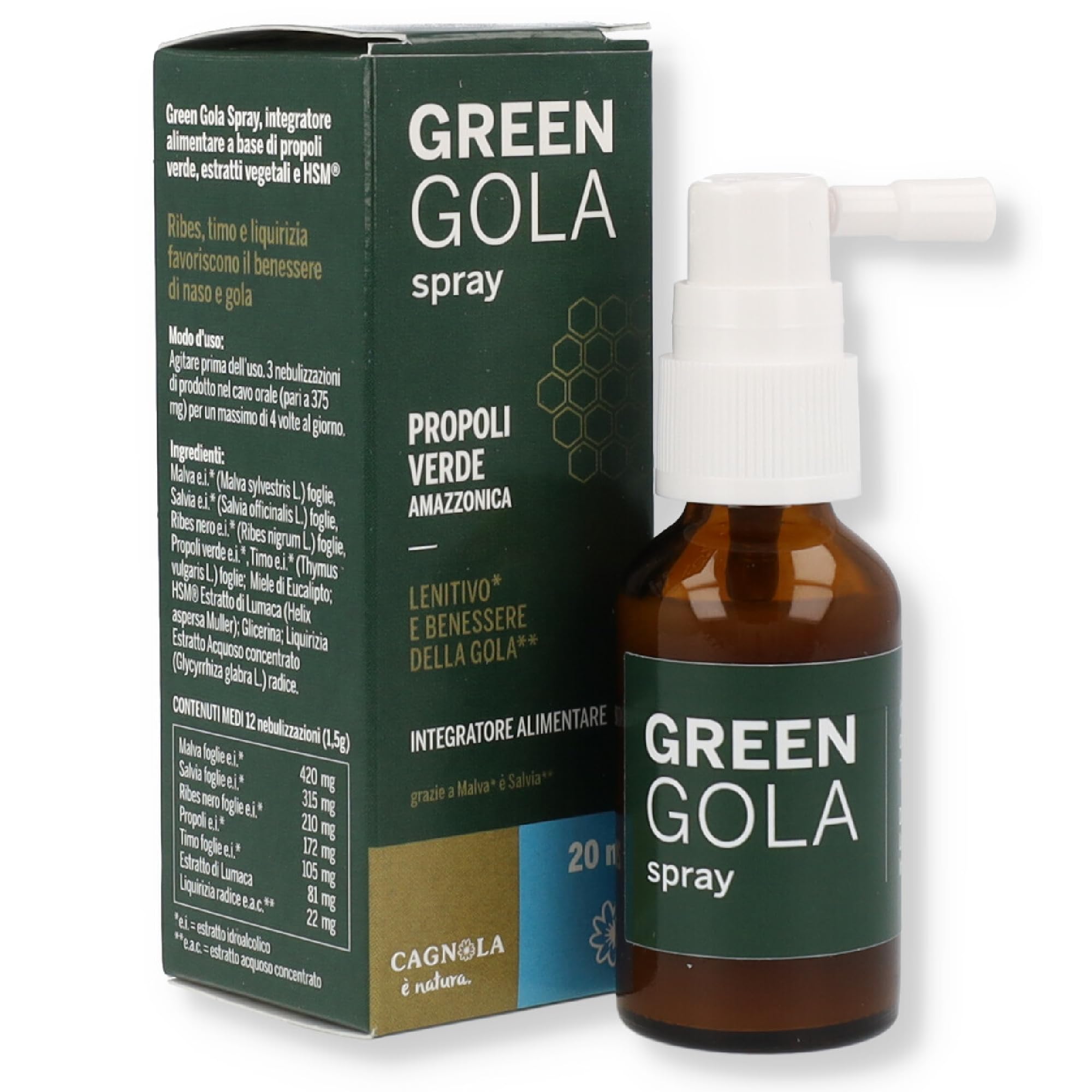 Cagnola Green Gola Spray Gola 20 ml Propoli Verde
