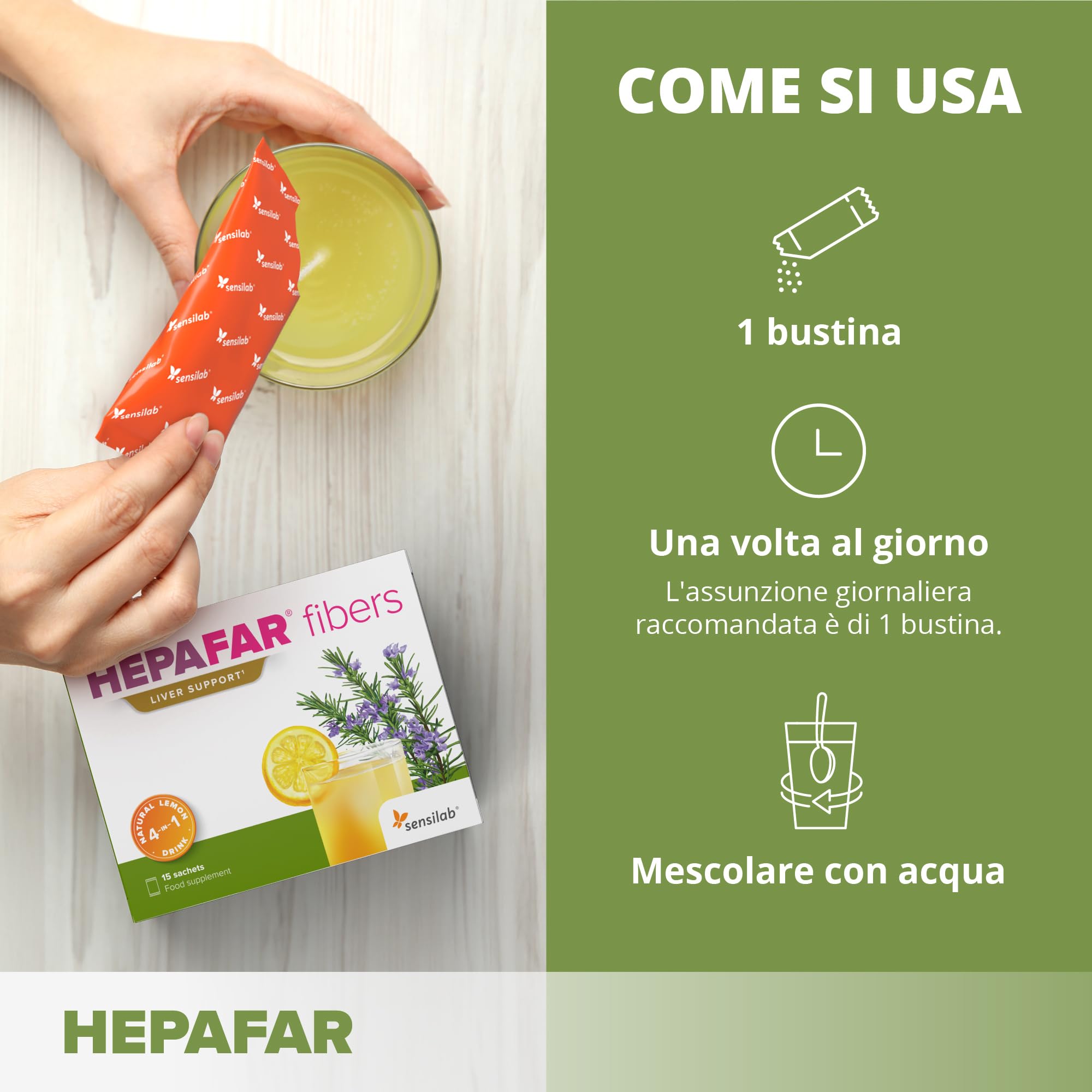 Sensilab Hepafar Fibers Bevanda 30 Bustine Fegato