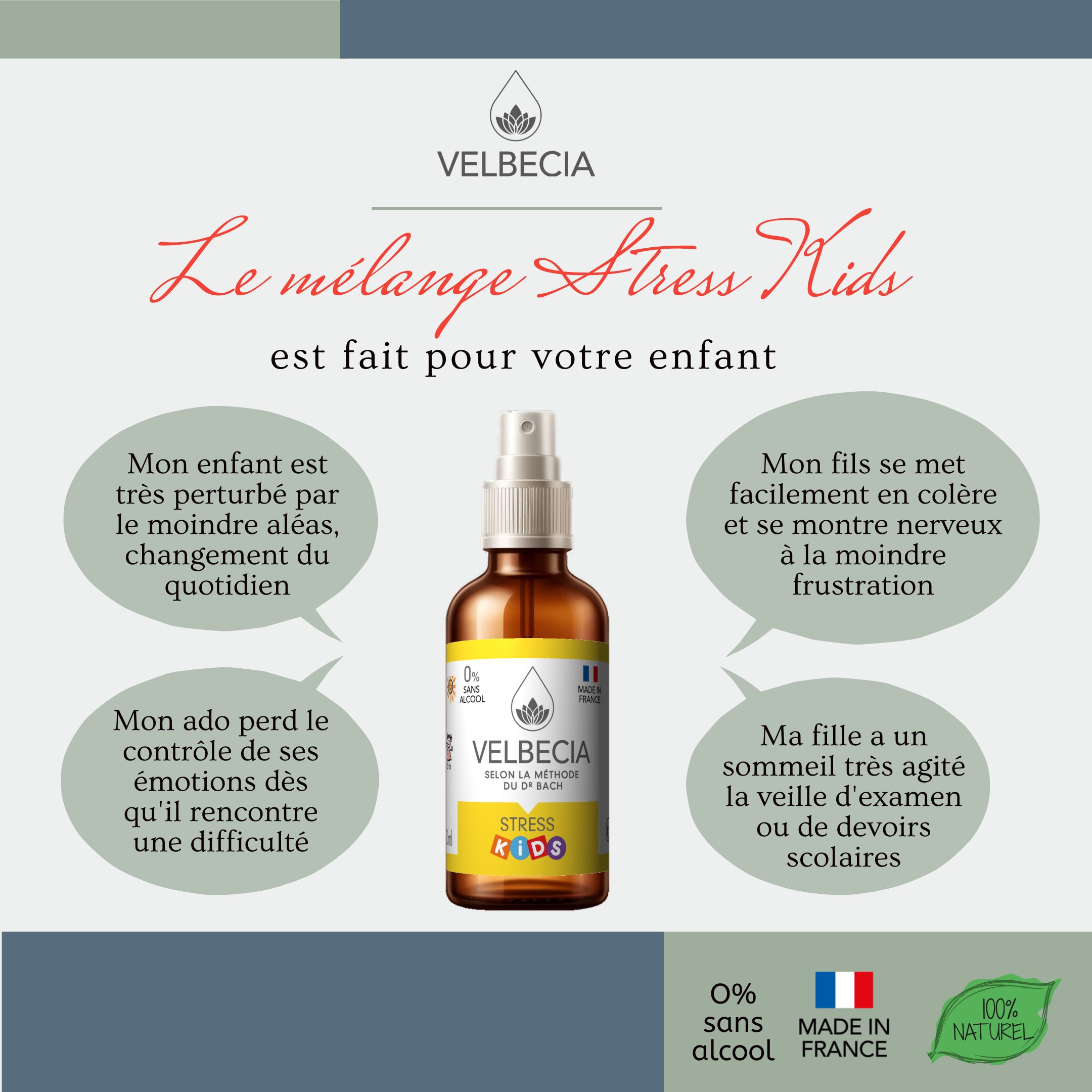 Velbecia Stress Kids fiori di Bach spray 30 ml senza alcool