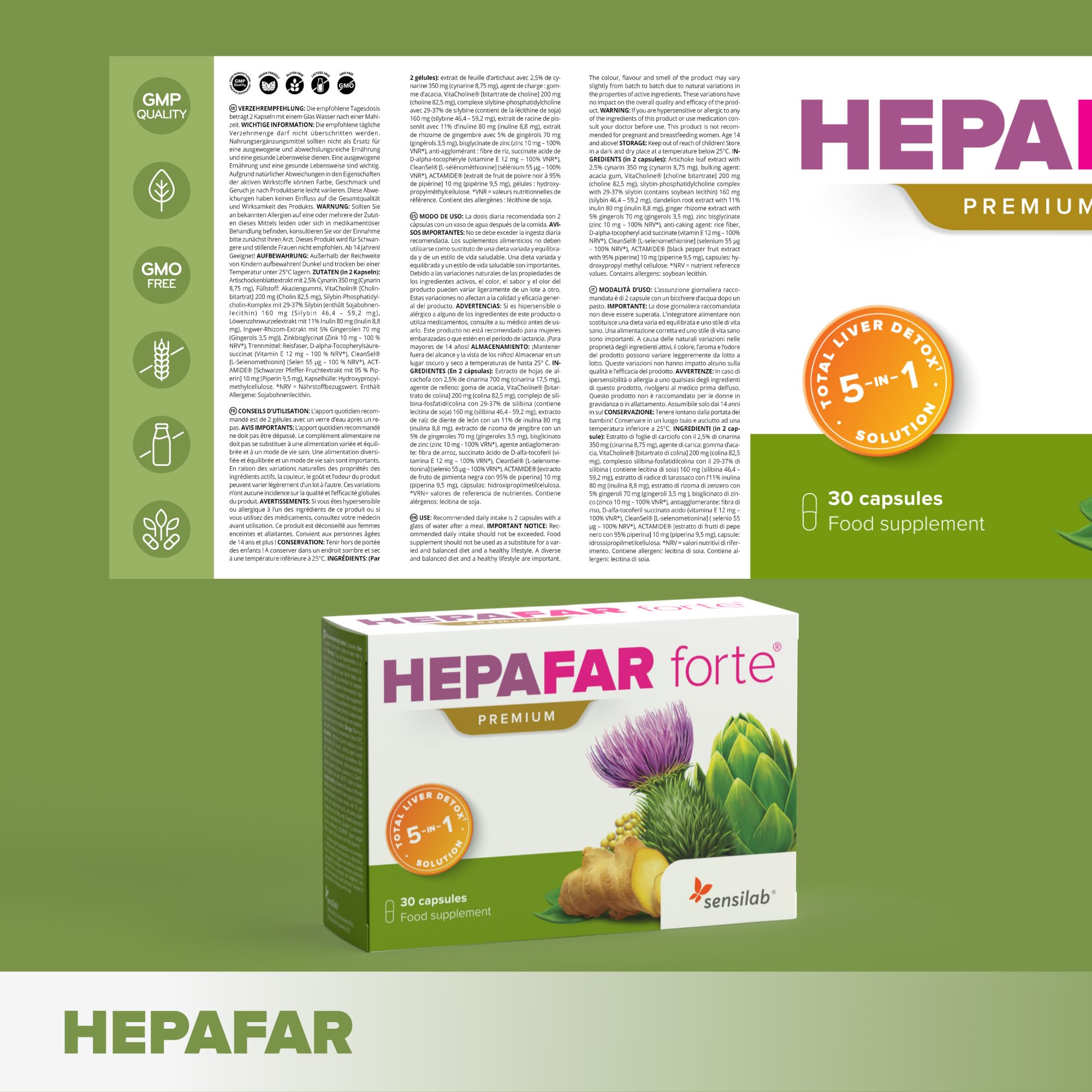 Sensilab Hepafar Forte integratore 60 capsule al cardo mariano