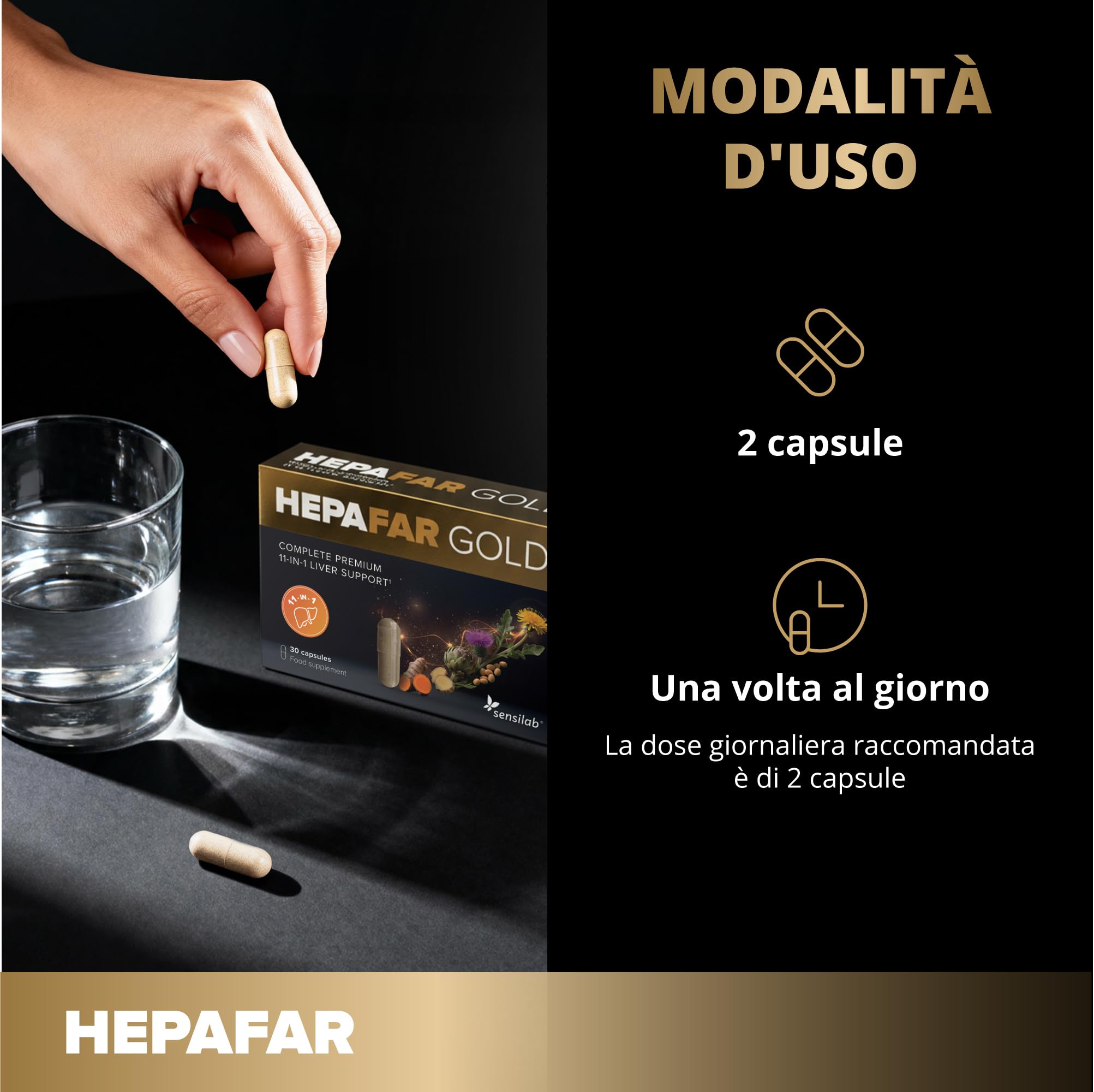 Sensilab Hepafar Gold Premium Integratore Capsule 30 Fegato