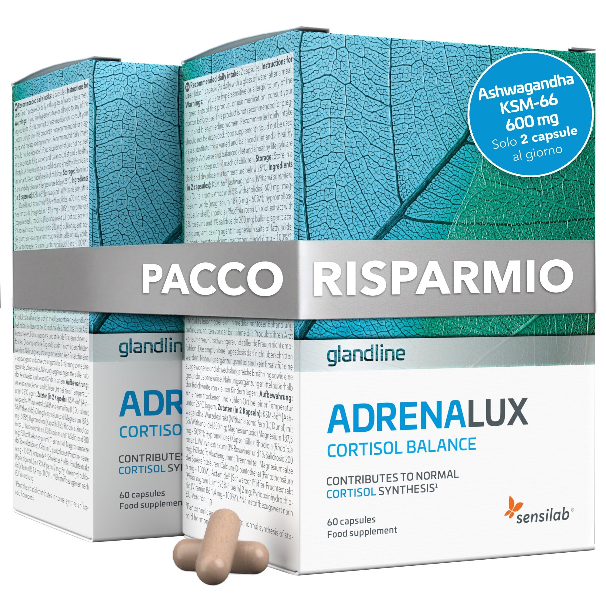 Sensilab Adrenalux 2x capsule 120 ashwagandha KSM-66