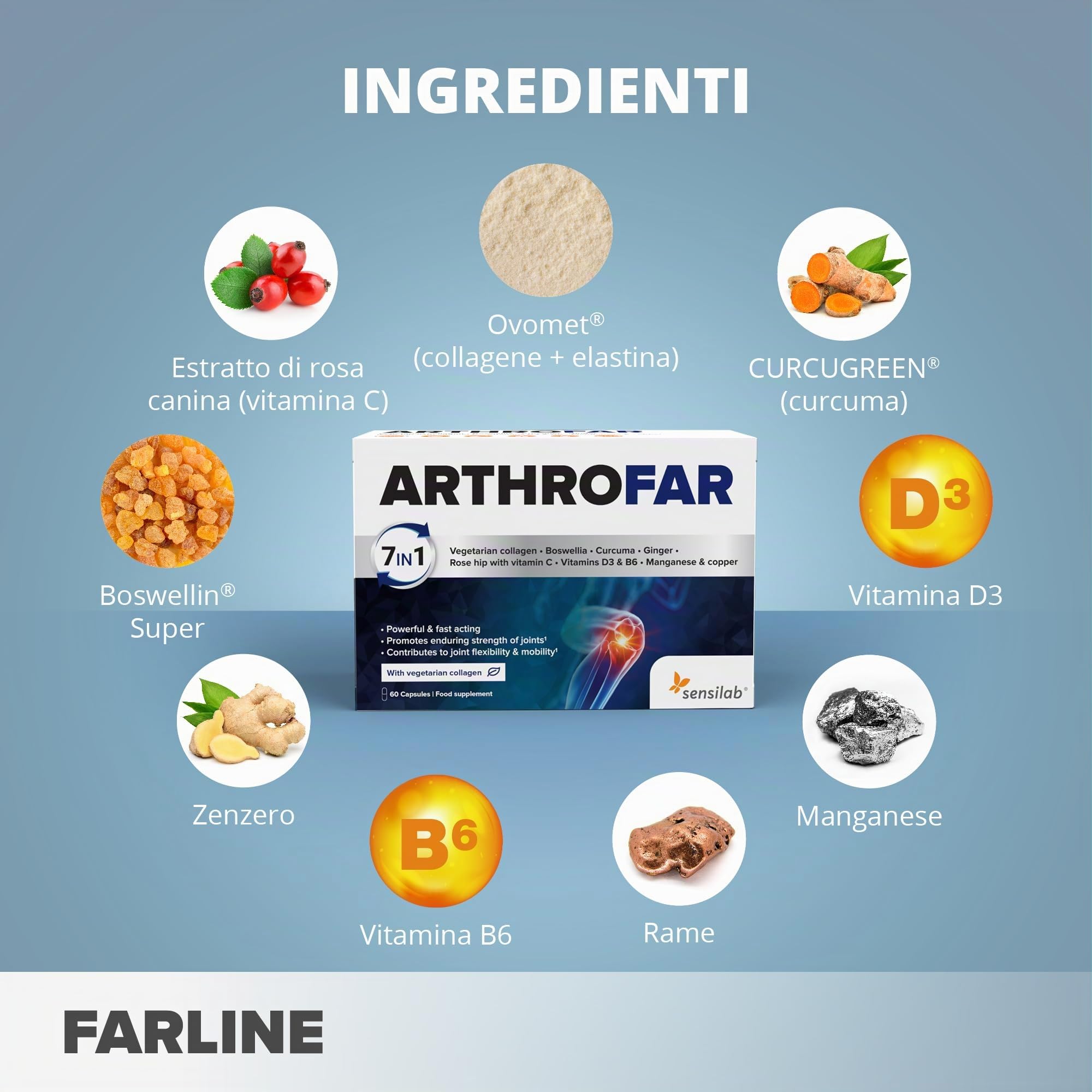Sensilab ArthroFar Integratore 120 Capsule Articolazioni