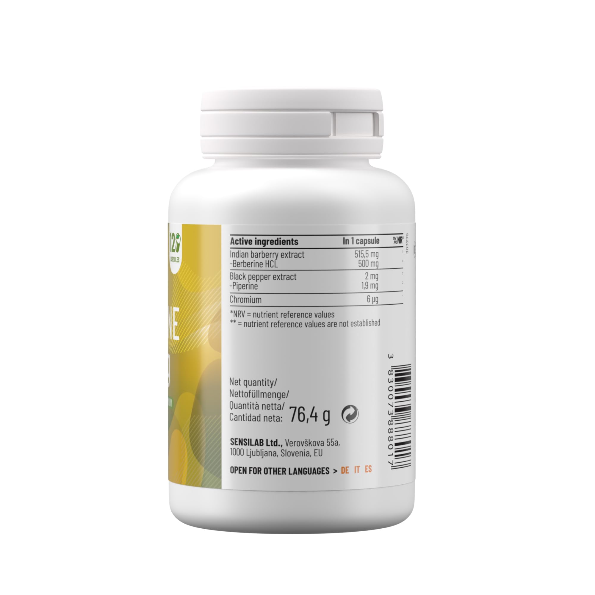 Sensilab Essentials Berberine integratore 500 mg 4 mesi