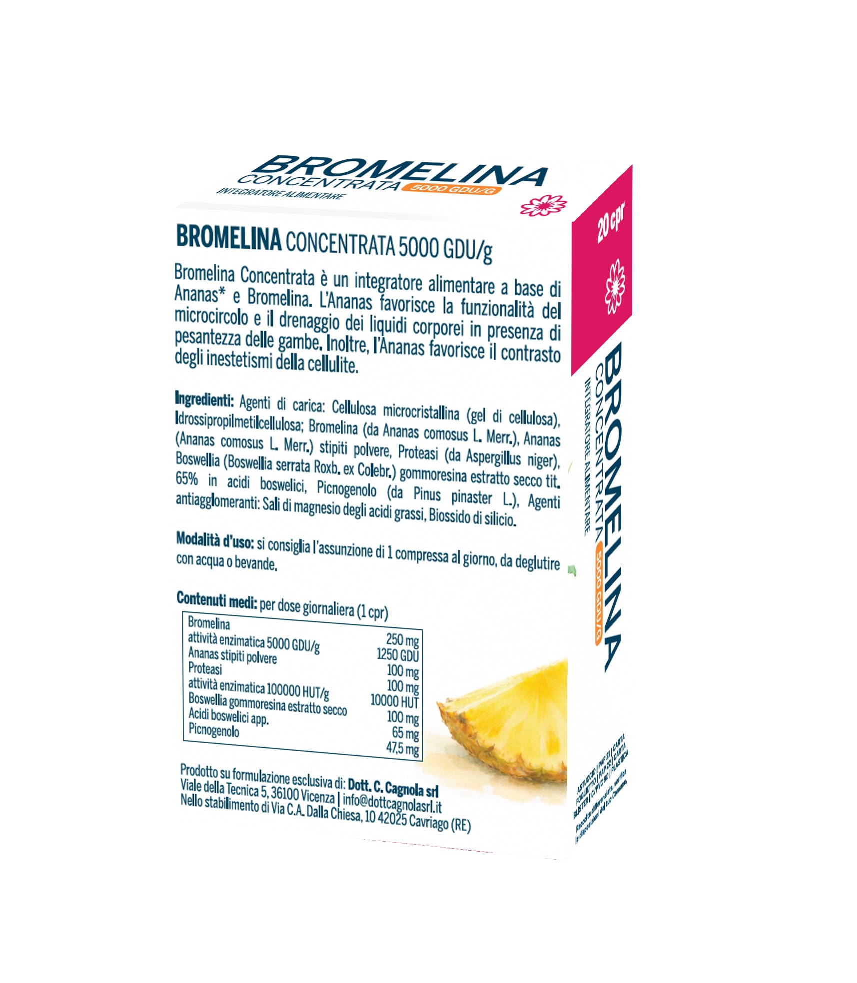 Cagnola Bromelina 5000 GDU/g capsule 20 cps digestione