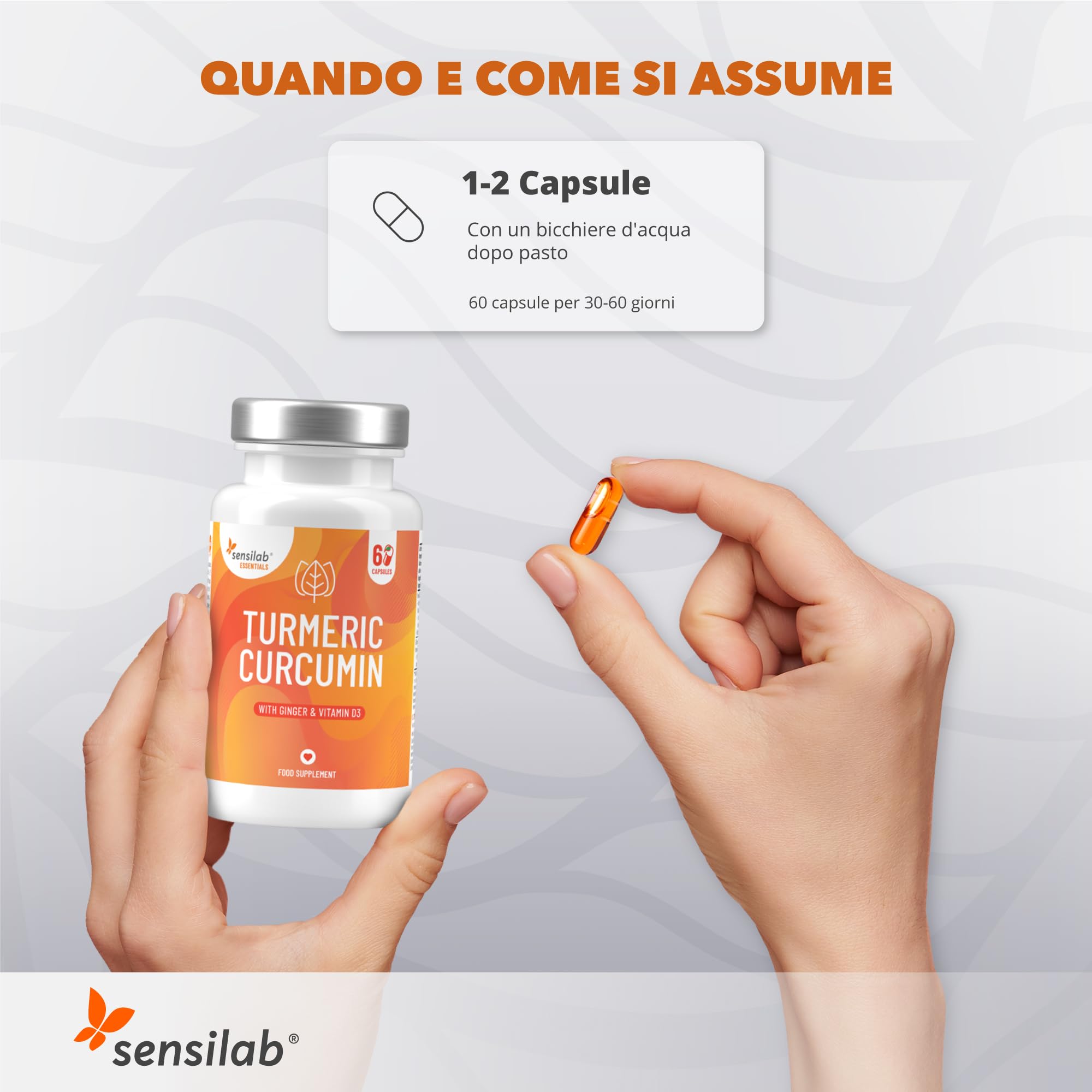 Sensilab Essential Curcumina integratore 60 capsule con vitamina D3