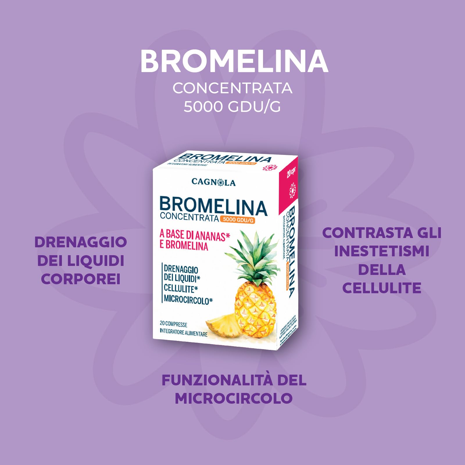 Cagnola Bromelina 5000 GDU/g capsule 20 cps digestione