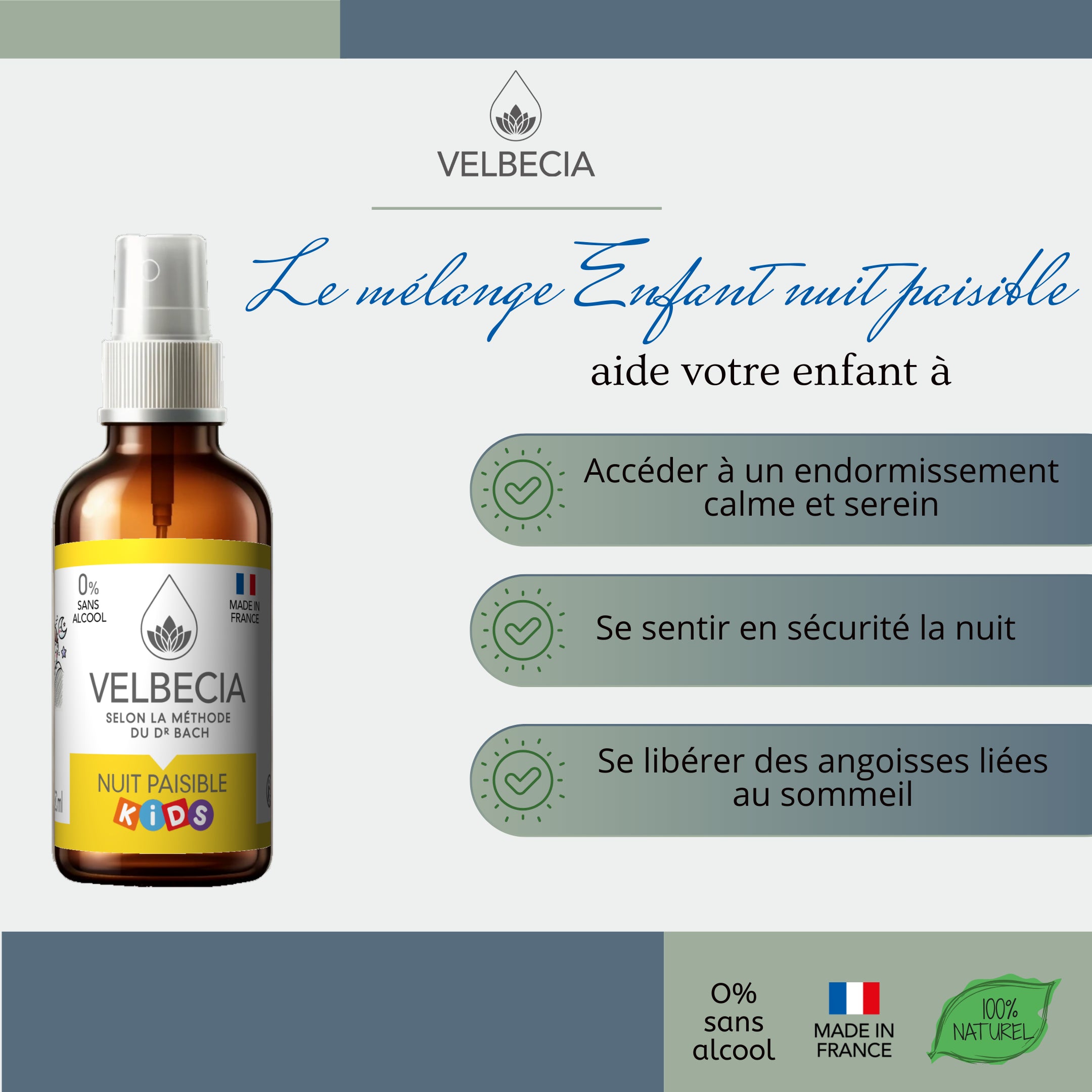 Velbecia Nuit Paisible Kids Fiori di Bach Spray 30ml