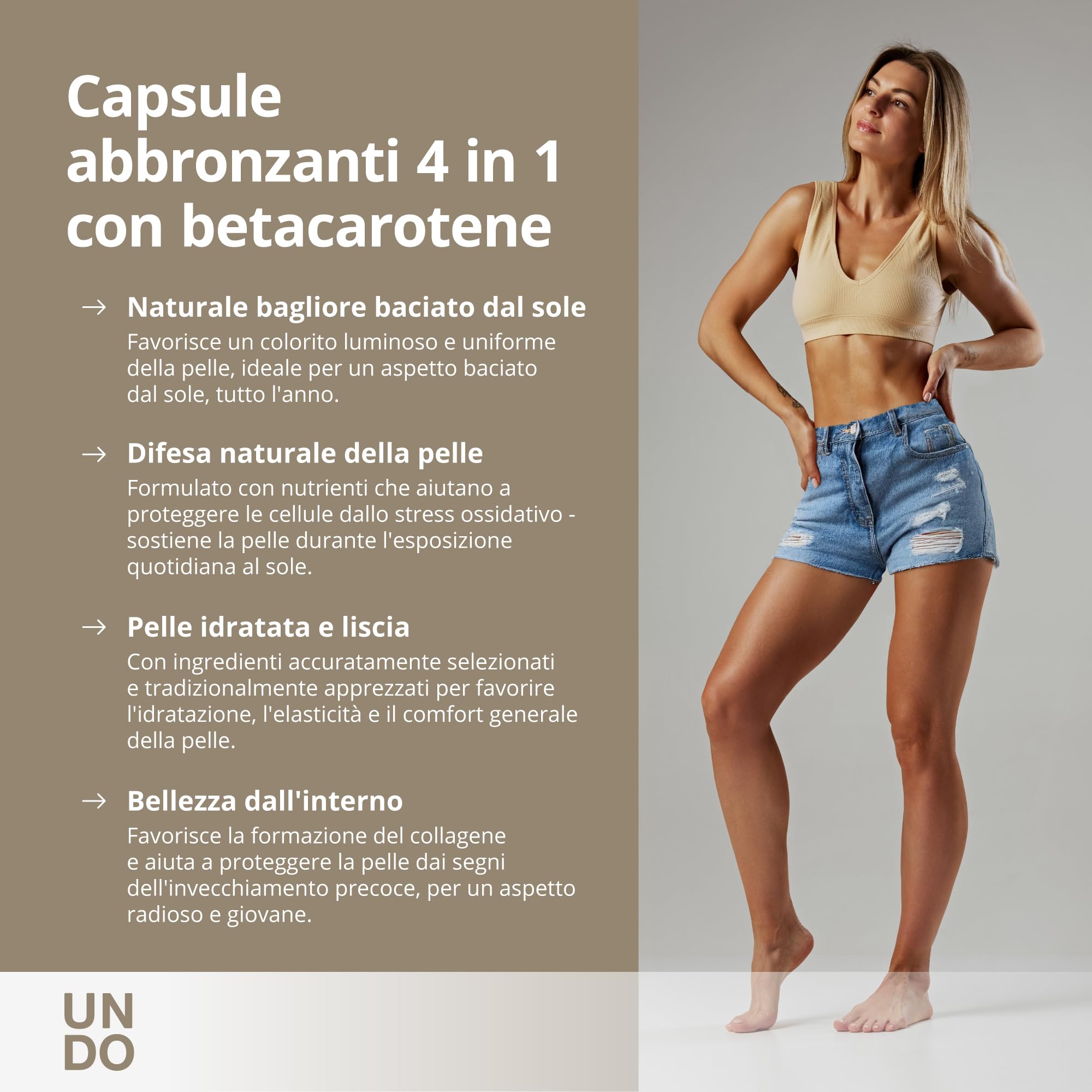 Sensilab Undo Bronzan Integratore Capsule 60 gg Betacarotene