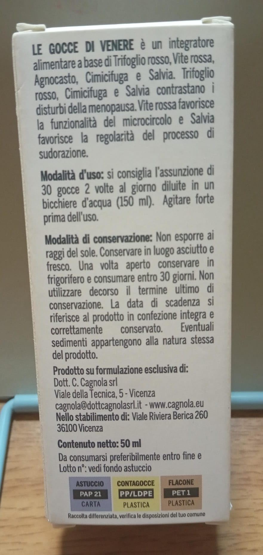 Cagnola Le Gocce di Venere Gocce 50 ml Menopausa