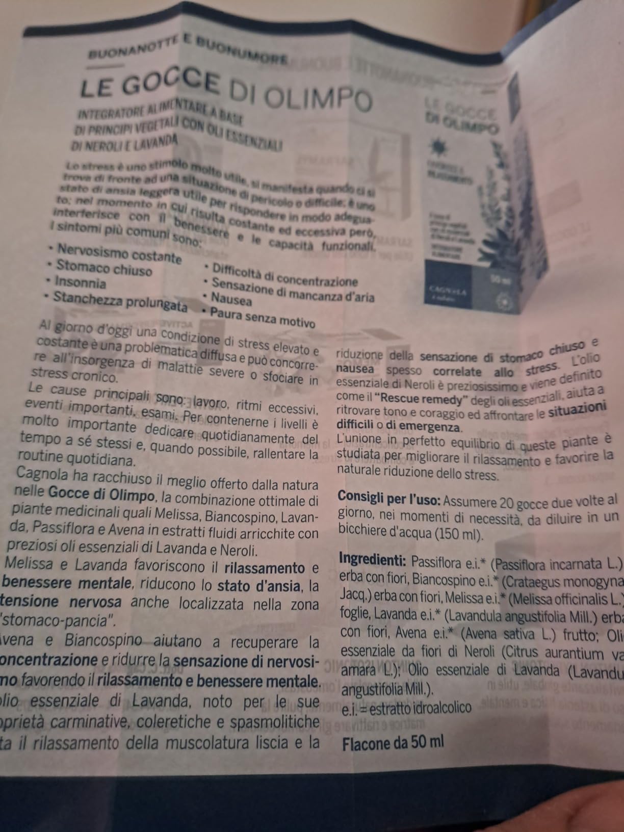 Cagnola Le Gocce di Olimpo Integratore Gocce 50 ml Melissa