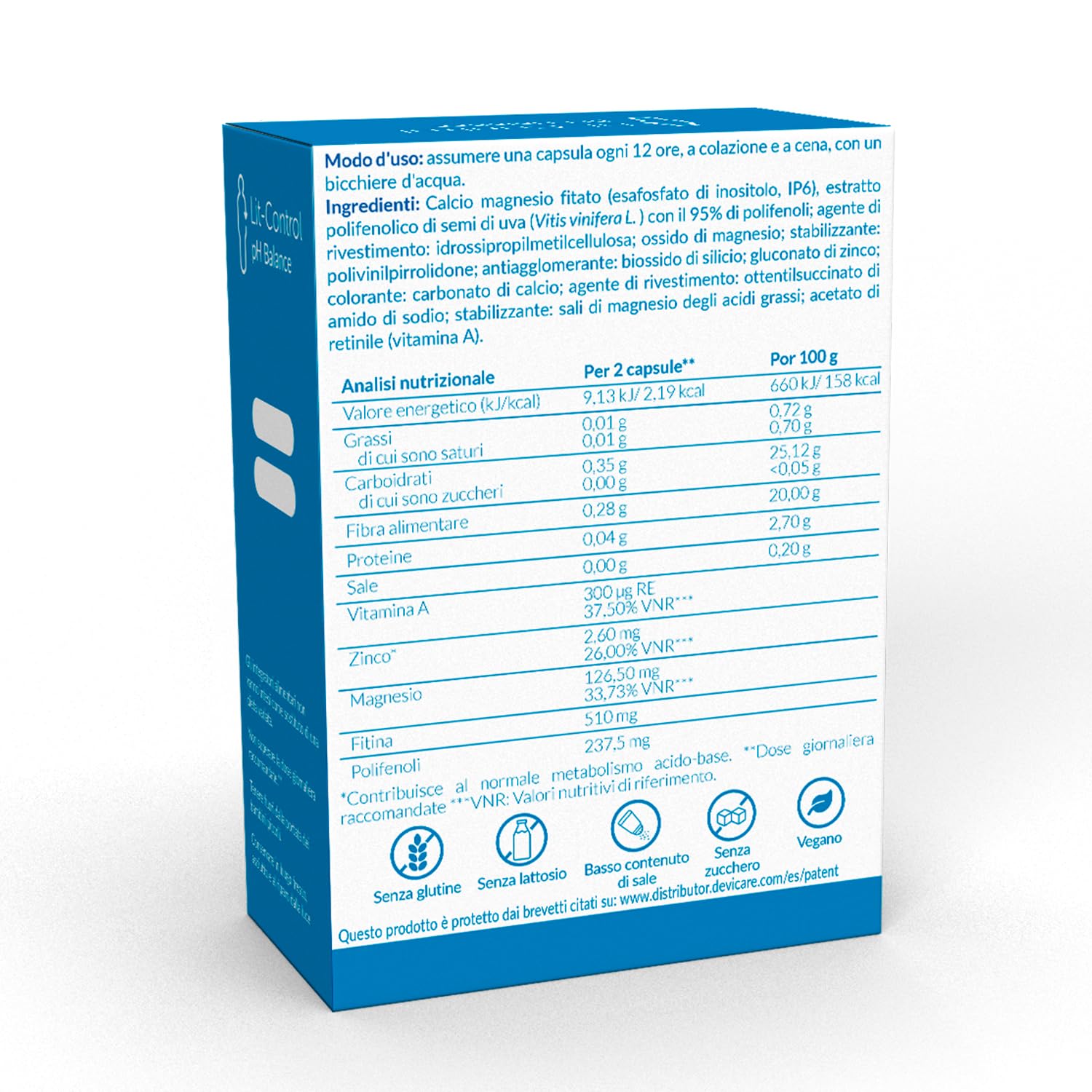 Devicare Lit-Control pH Balance Integratore 60 Capsule Reni
