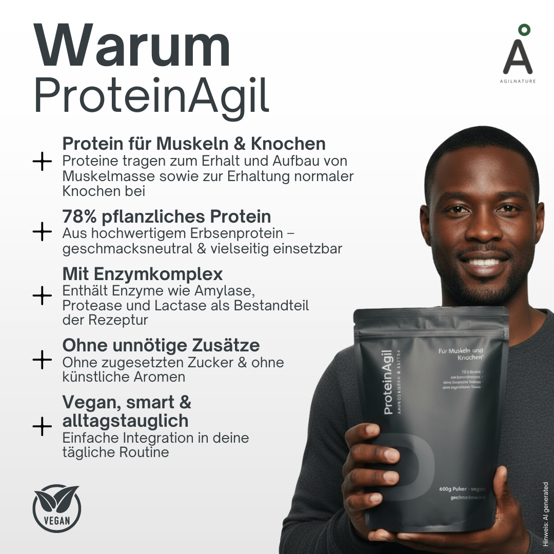 AgilNature ProteinAgil proteine polvere 600 g piselli vegane
