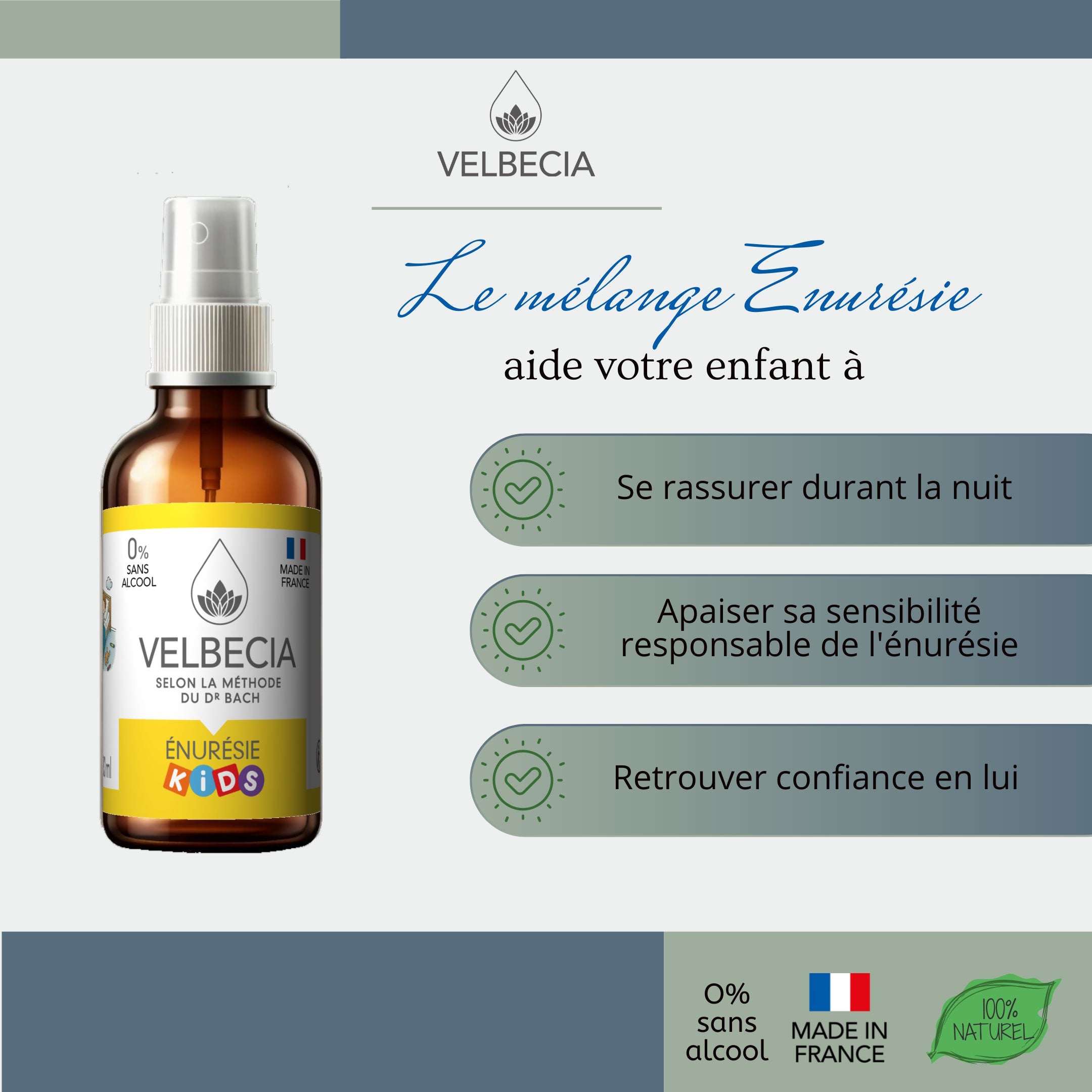 Velbecia Énurésie Kids fiori di Bach spray 30 ml senza alcool