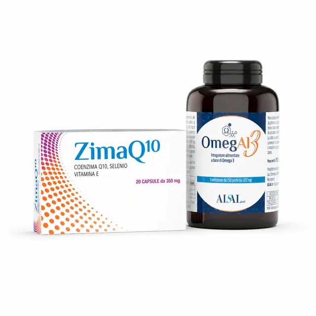 Aisal OmegAl 3 + ZimaQ10 kit 150 perle+20 capsule coenzima Q10