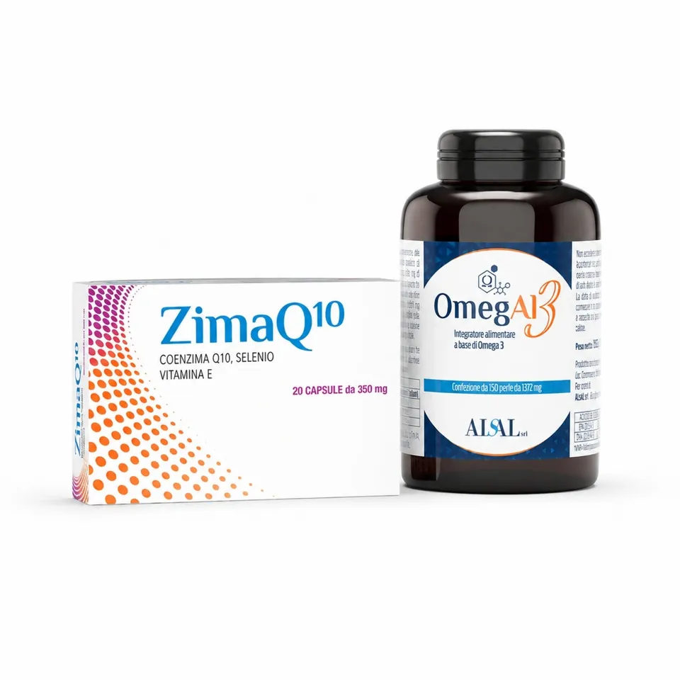 Aisal OmegAl 3 + ZimaQ10 kit 150 perle+20 capsule coenzima Q10