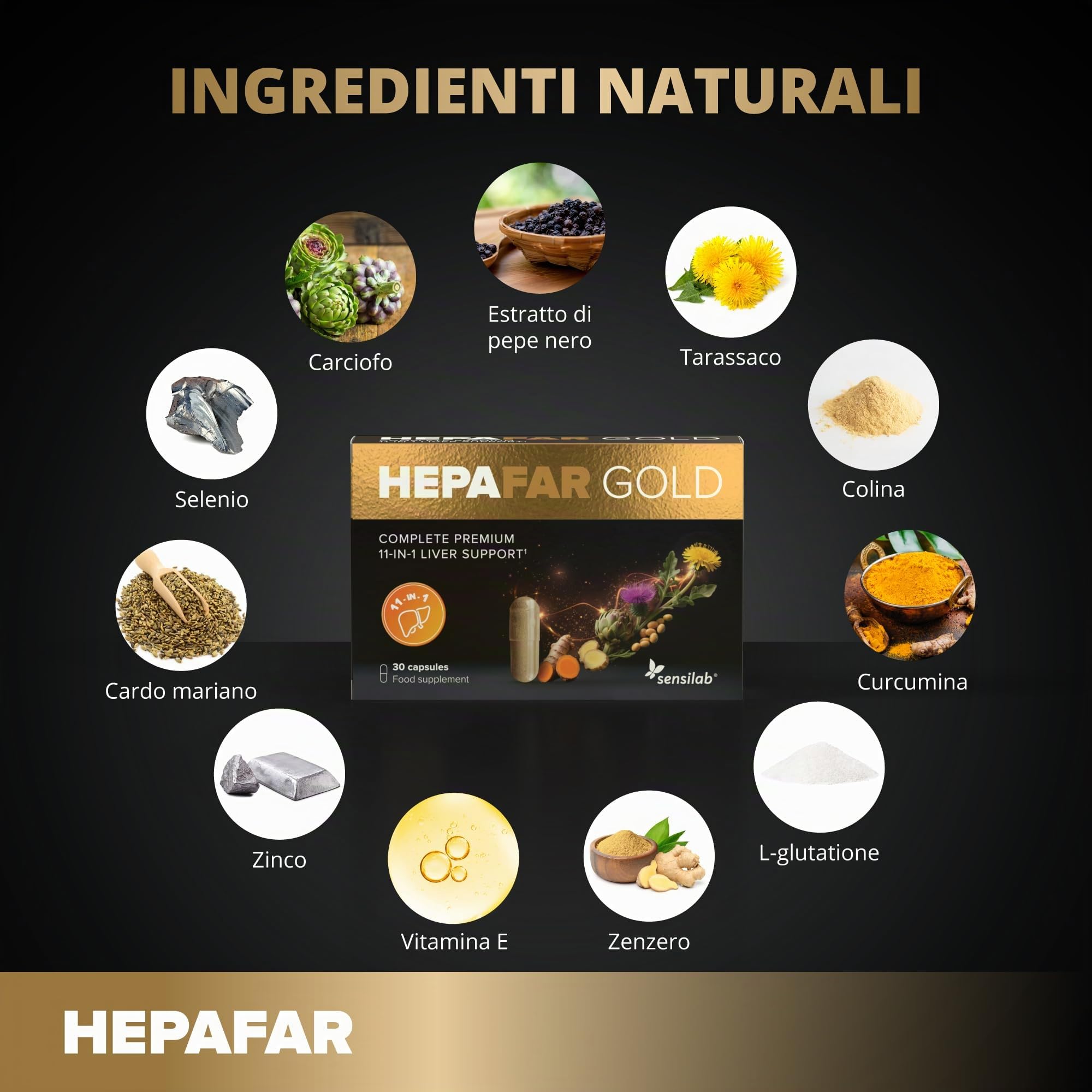 Sensilab Hepafar Gold Premium Integratore Capsule 30 Fegato