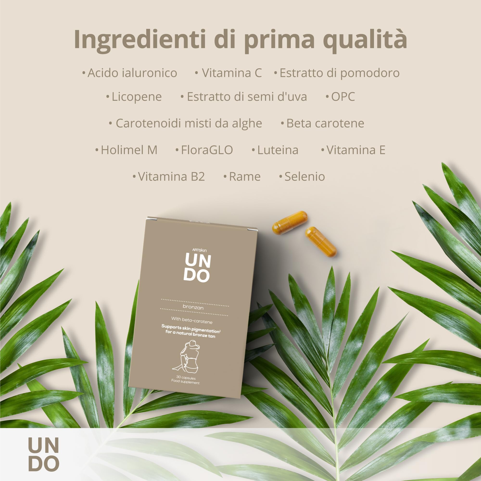 Sensilab Undo Bronzan Integratore Capsule 60 gg Betacarotene