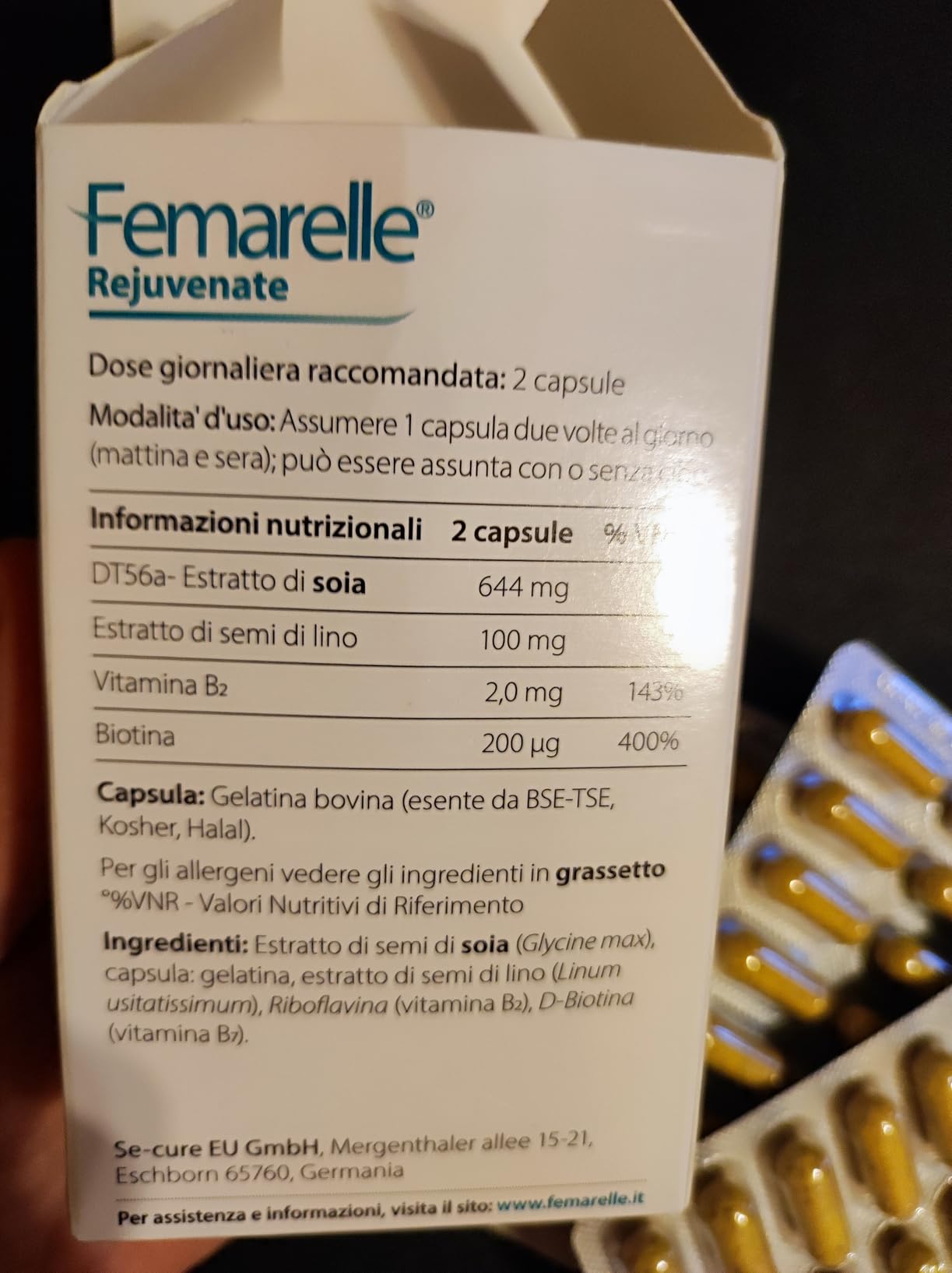 Femarelle Rejuvenate integratore per umore pelle e capelli senza ormoni