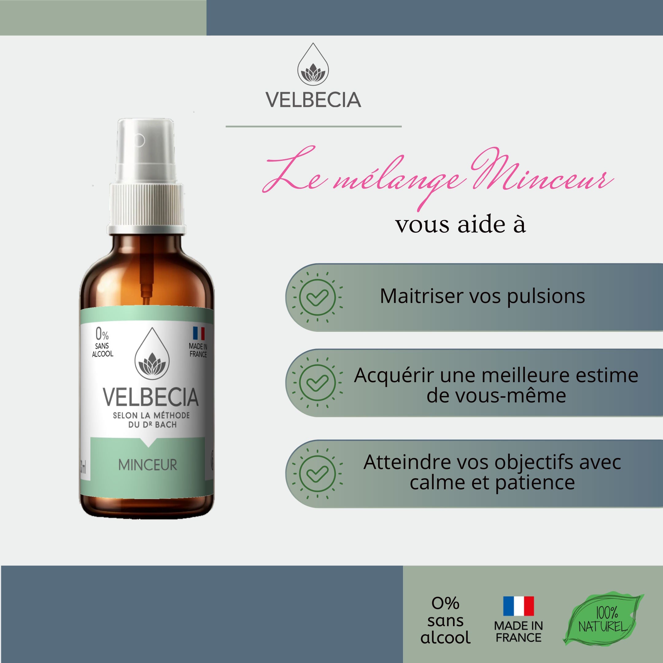Velbecia Minceur fiori di Bach spray 30 ml senza alcool