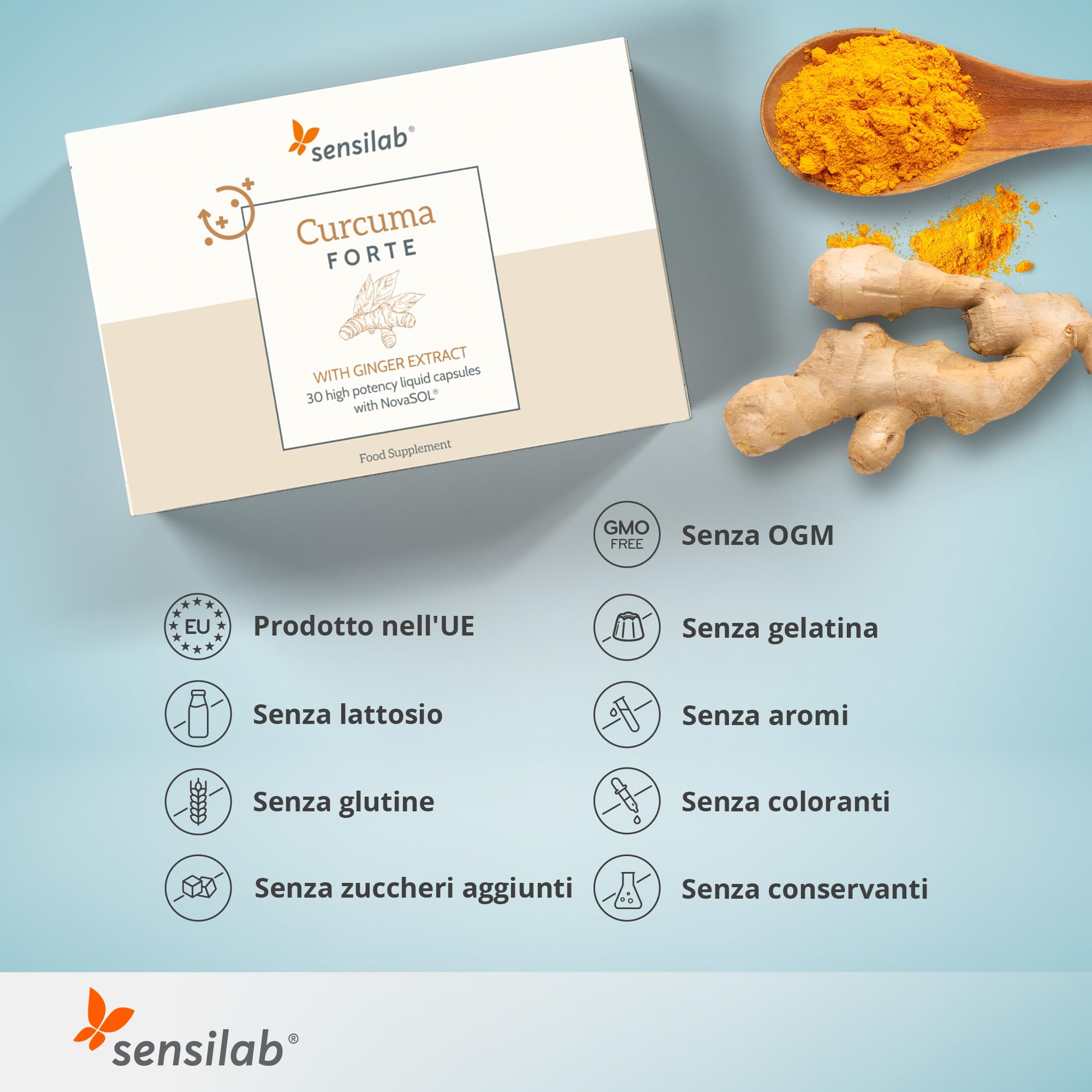 Sensilab Curcuma Forte integratore 60 capsule con vitamina D3