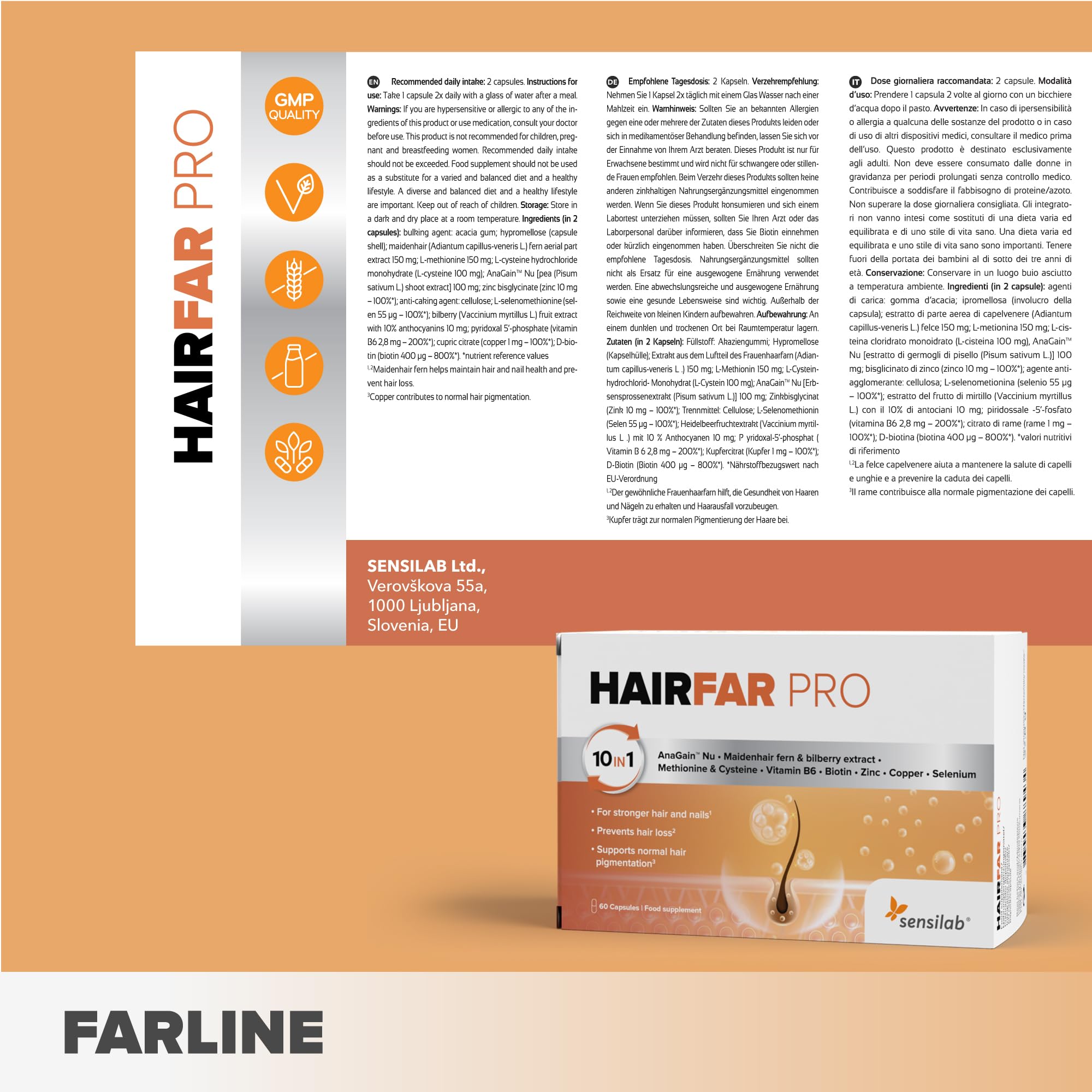 Sensilab HairFAR PRO integratore capelli 60 capsule caduta