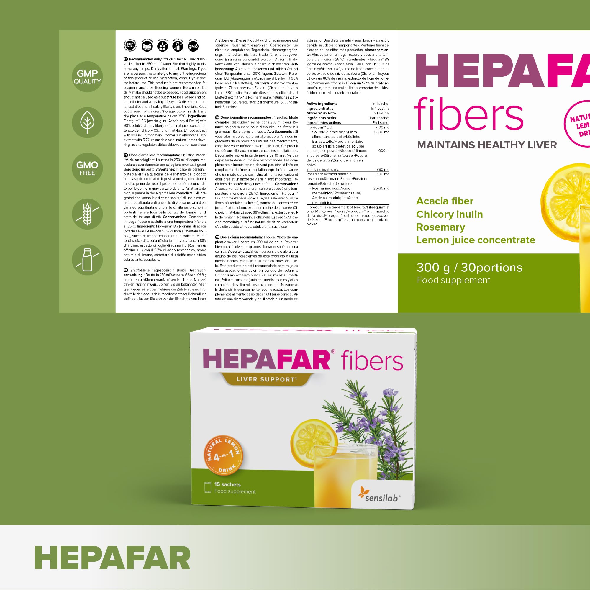 Sensilab Hepafar Fibers Bevanda 30 Bustine Fegato