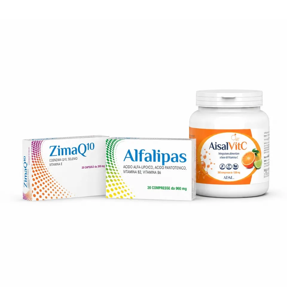 Aisal Bundle vitamina C Q10 acido lipoico 3 integratori